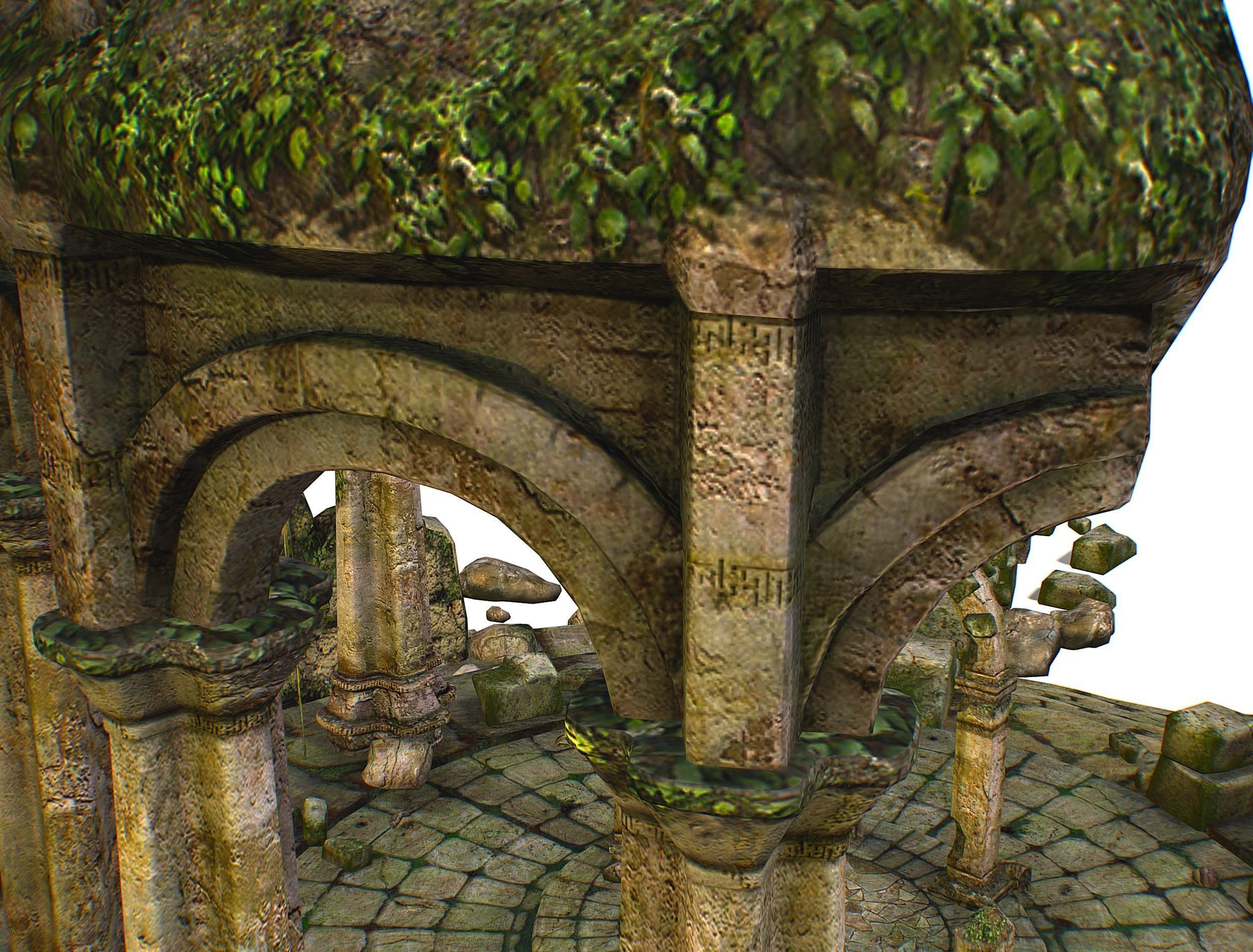 Constructor Ancient Jungle Portal Ruins Rocks Low-poly 3D model_26