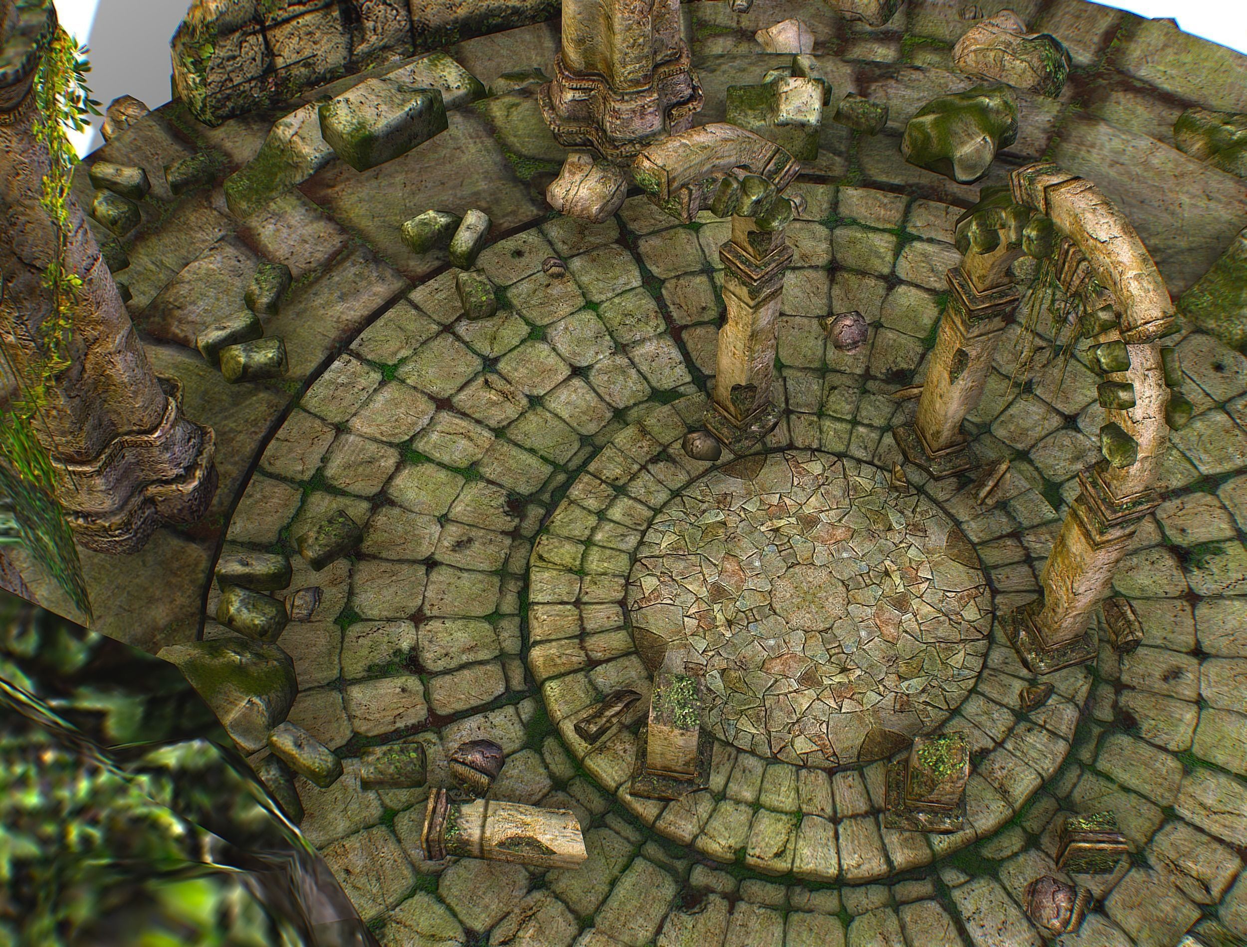 Constructor Ancient Jungle Portal Ruins Rocks Low-poly 3D model_29