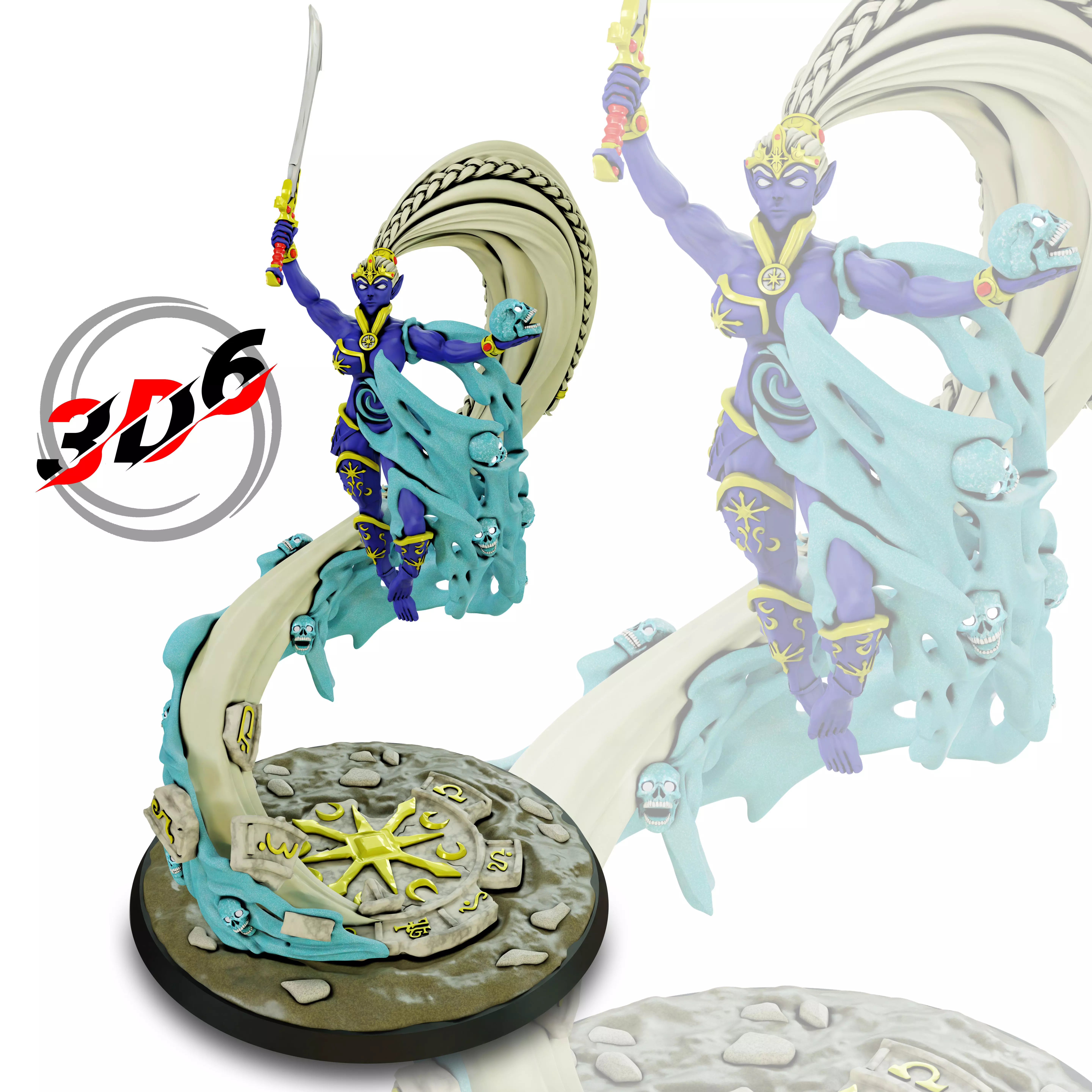 Incarnate Elven God Life and Death Proxy Yncarne Warhammer 40K 3D print model_0