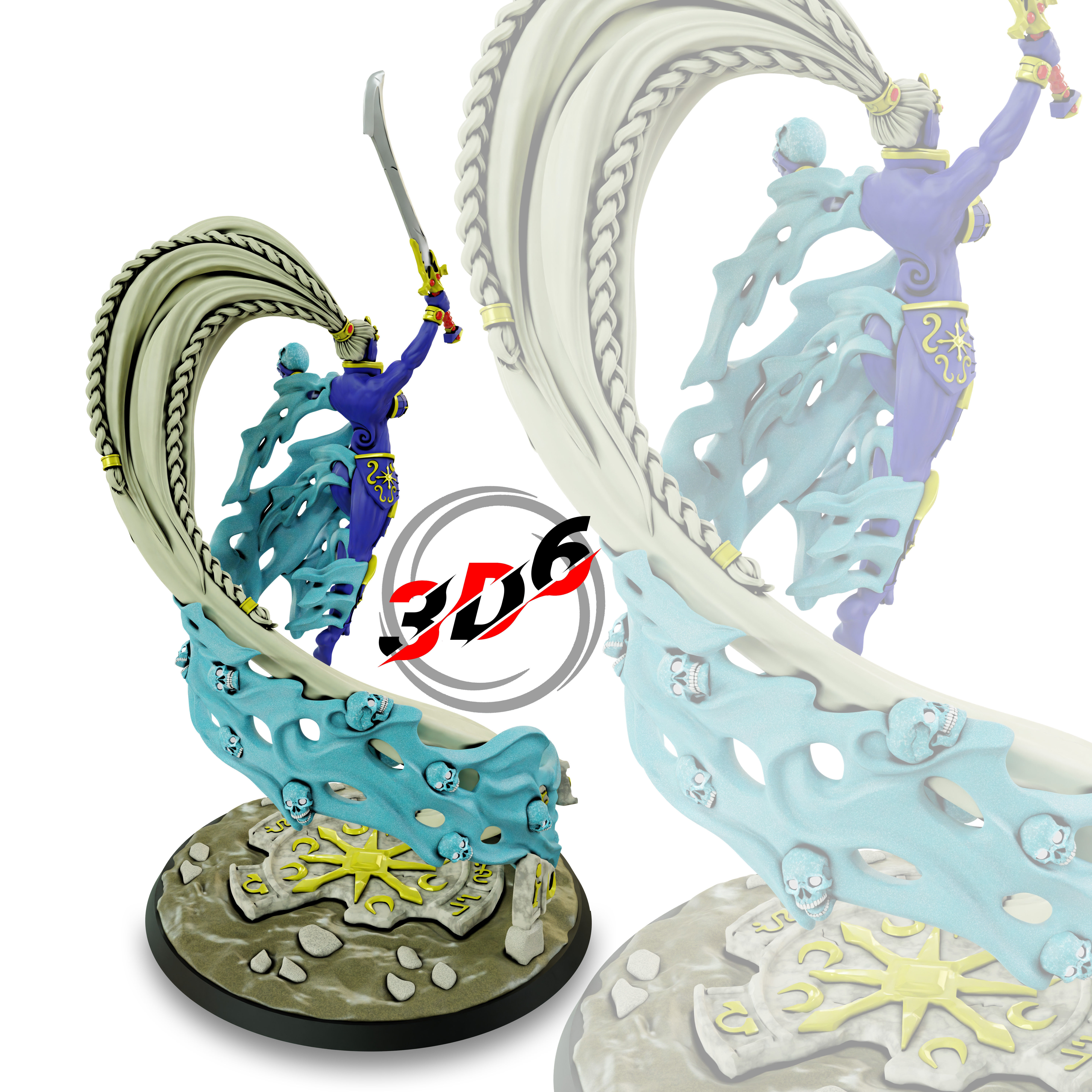 Incarnate Elven God Life and Death Proxy Yncarne Warhammer 40K 3D print model_2