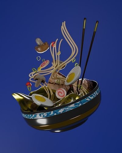 Dynamic ramen Free 3D model