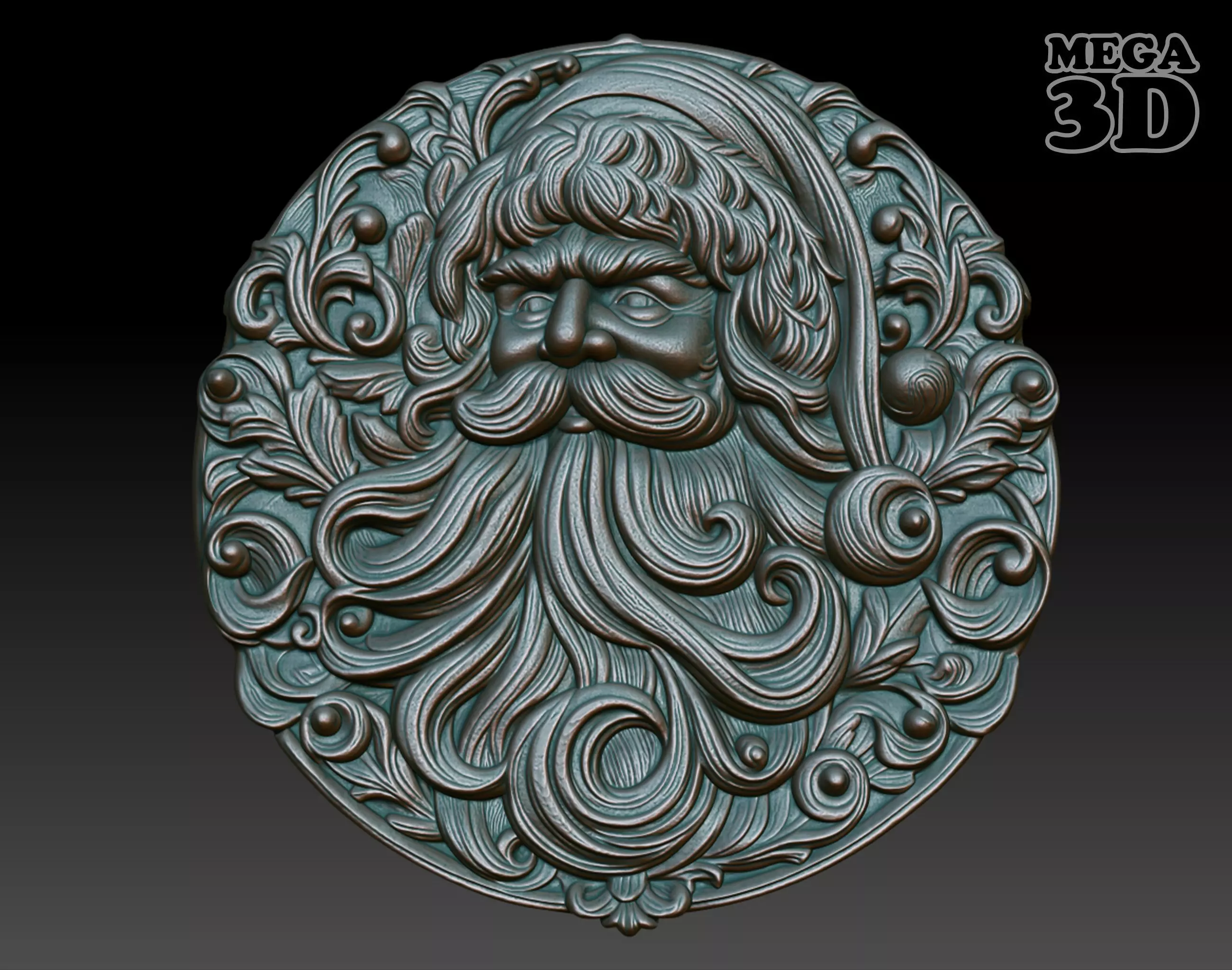 Santa Claus basrelief 09 240718 3D print model_0