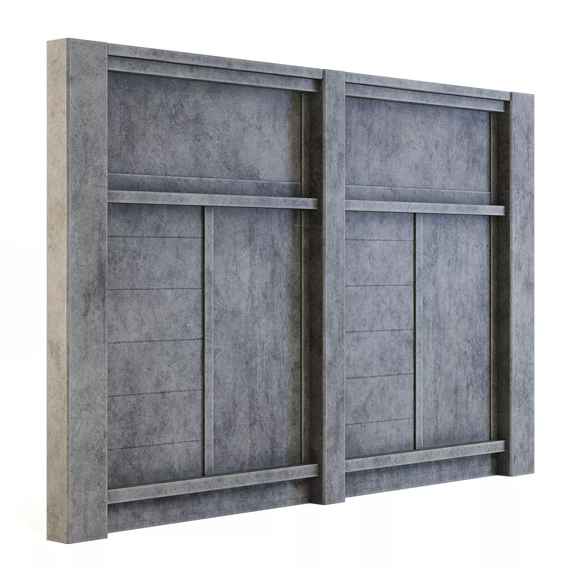 Factory Front Wall 3D model_0