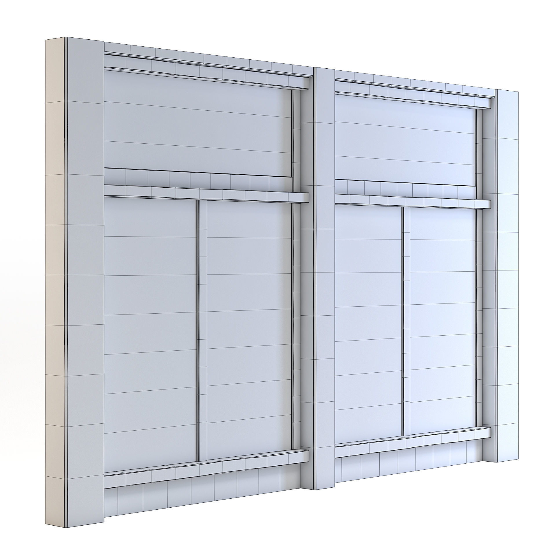 Factory Front Wall 3D model_1