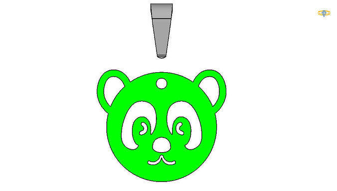 Bear Face Pendant 3D print model 3D print model