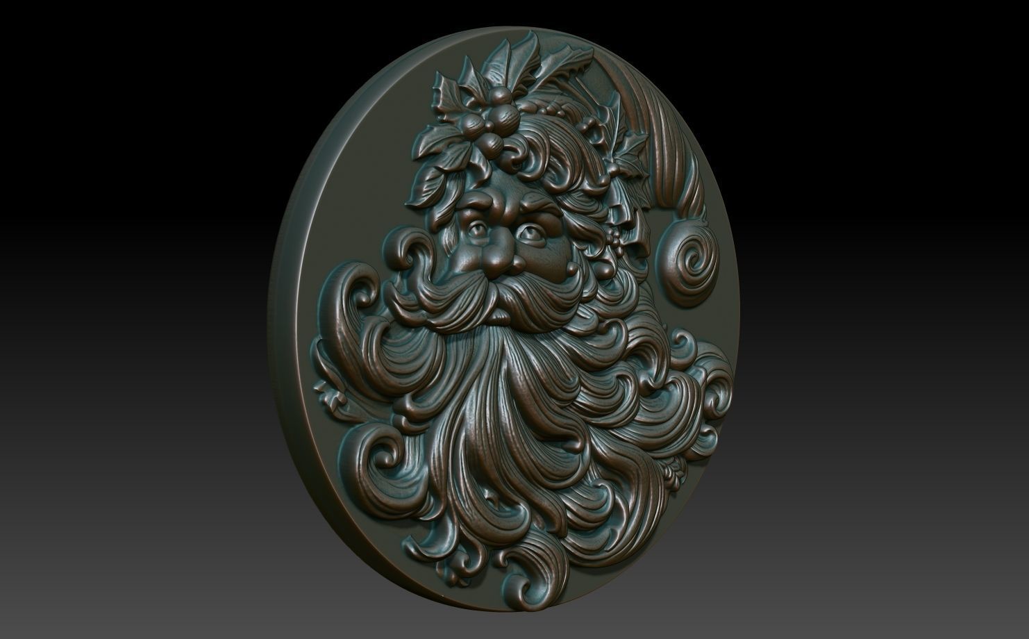Santa Claus basrelief 08 240718 3D print model_2