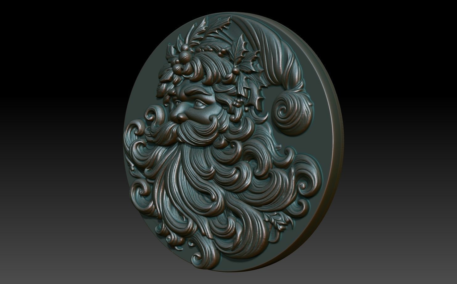 Santa Claus basrelief 08 240718 3D print model_1
