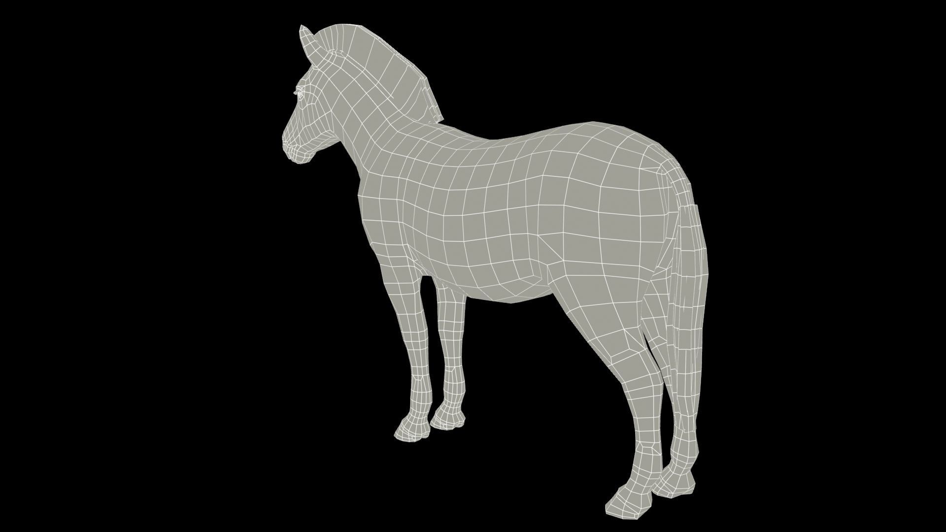 Zebra Animated Low-poly 3D model_10