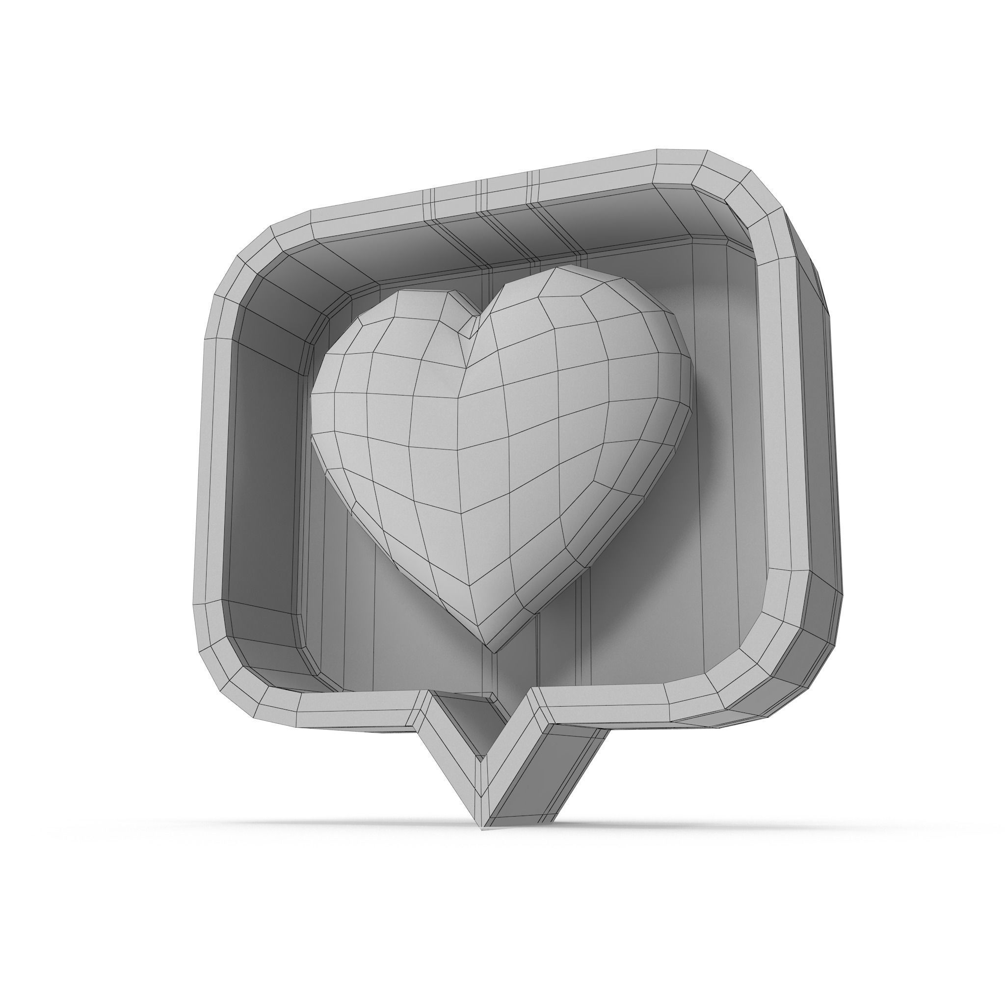 Like Heart Cartoon Low-poly 3D model_35