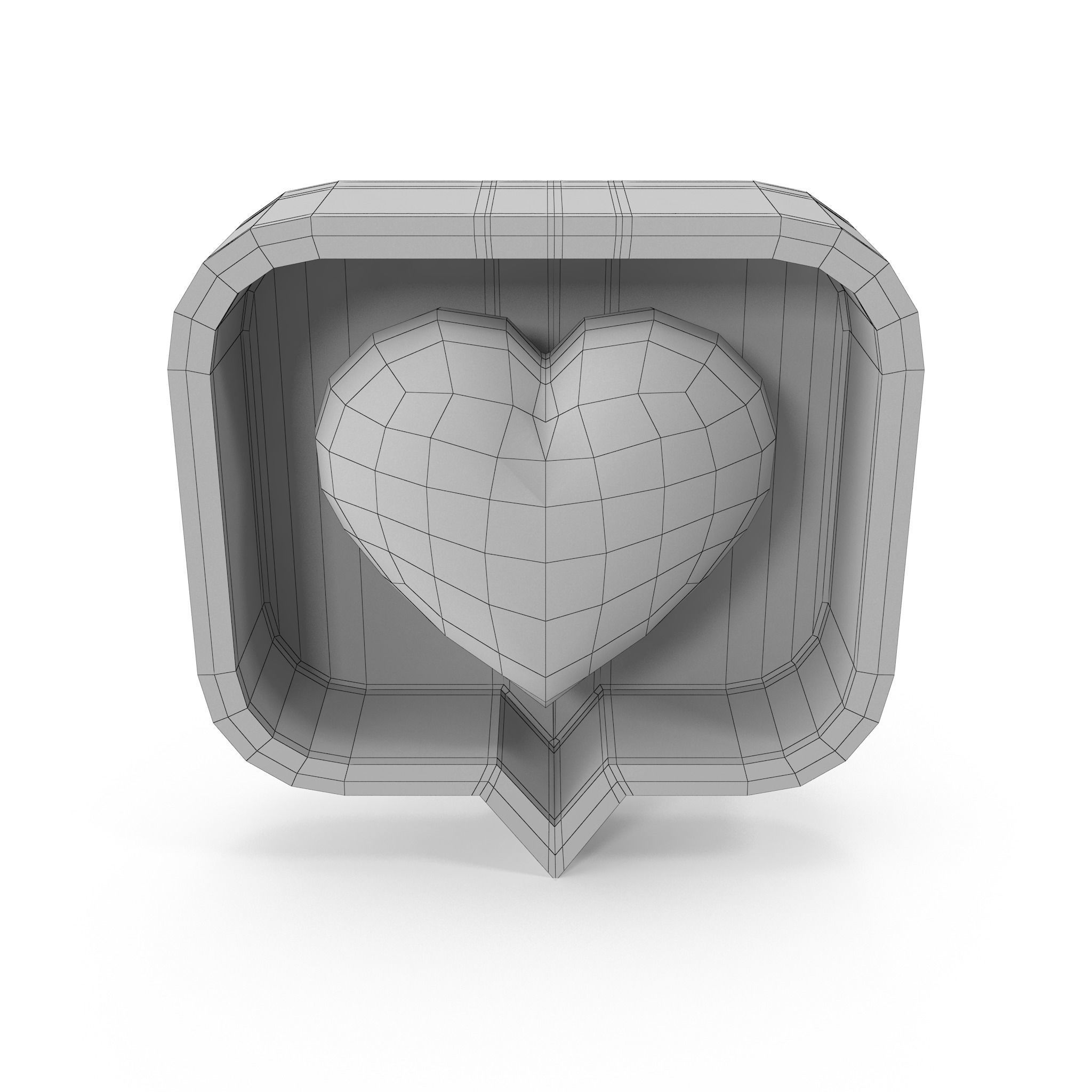 Like Heart Cartoon Low-poly 3D model_26