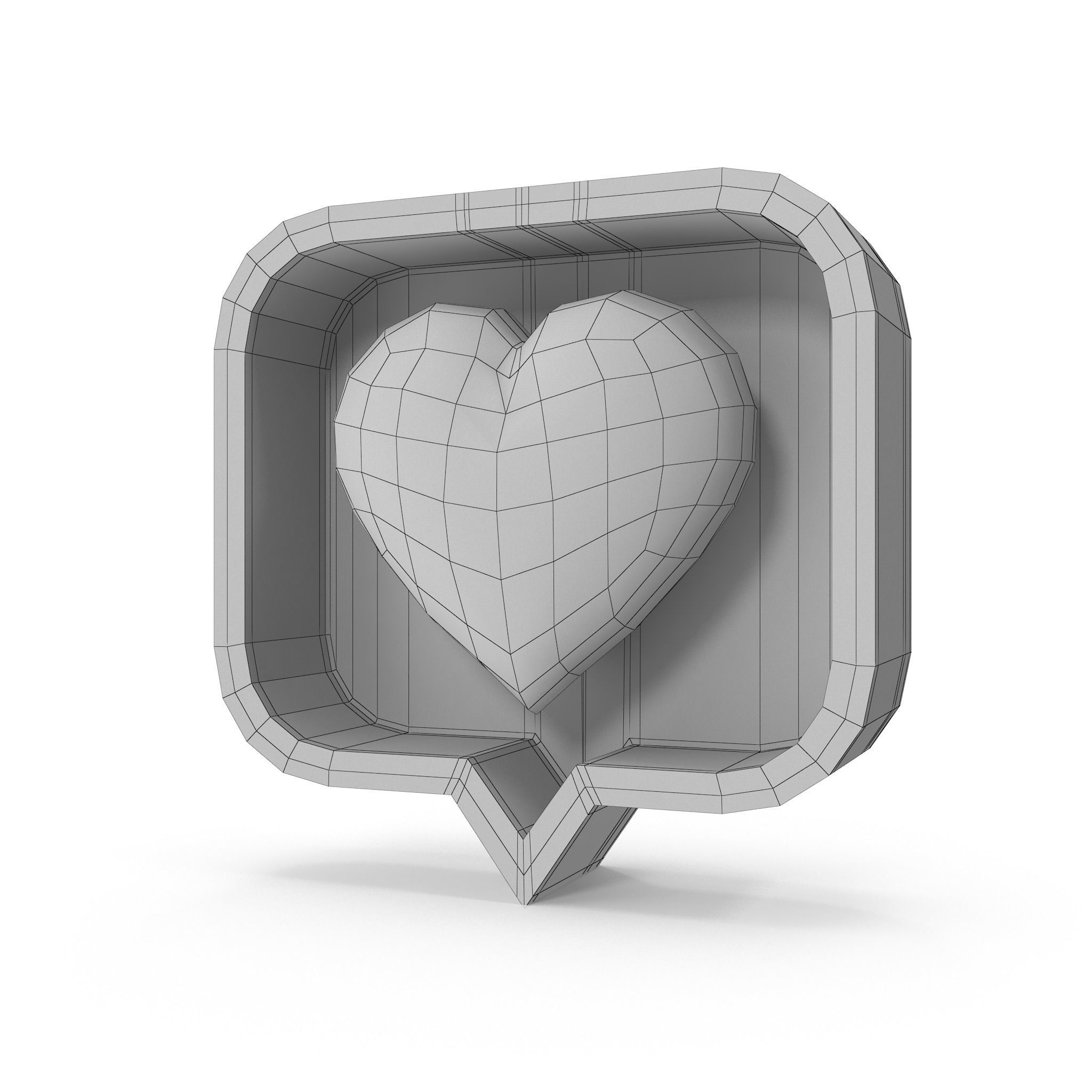 Like Heart Cartoon Low-poly 3D model_32