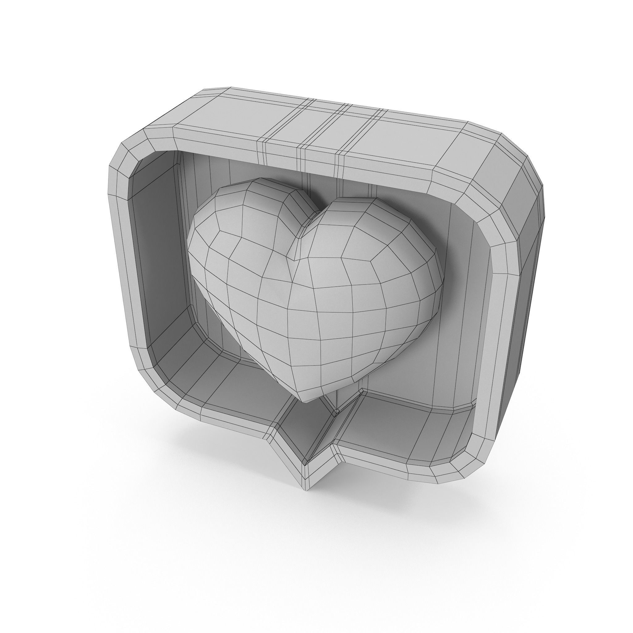Like Heart Cartoon Low-poly 3D model_23