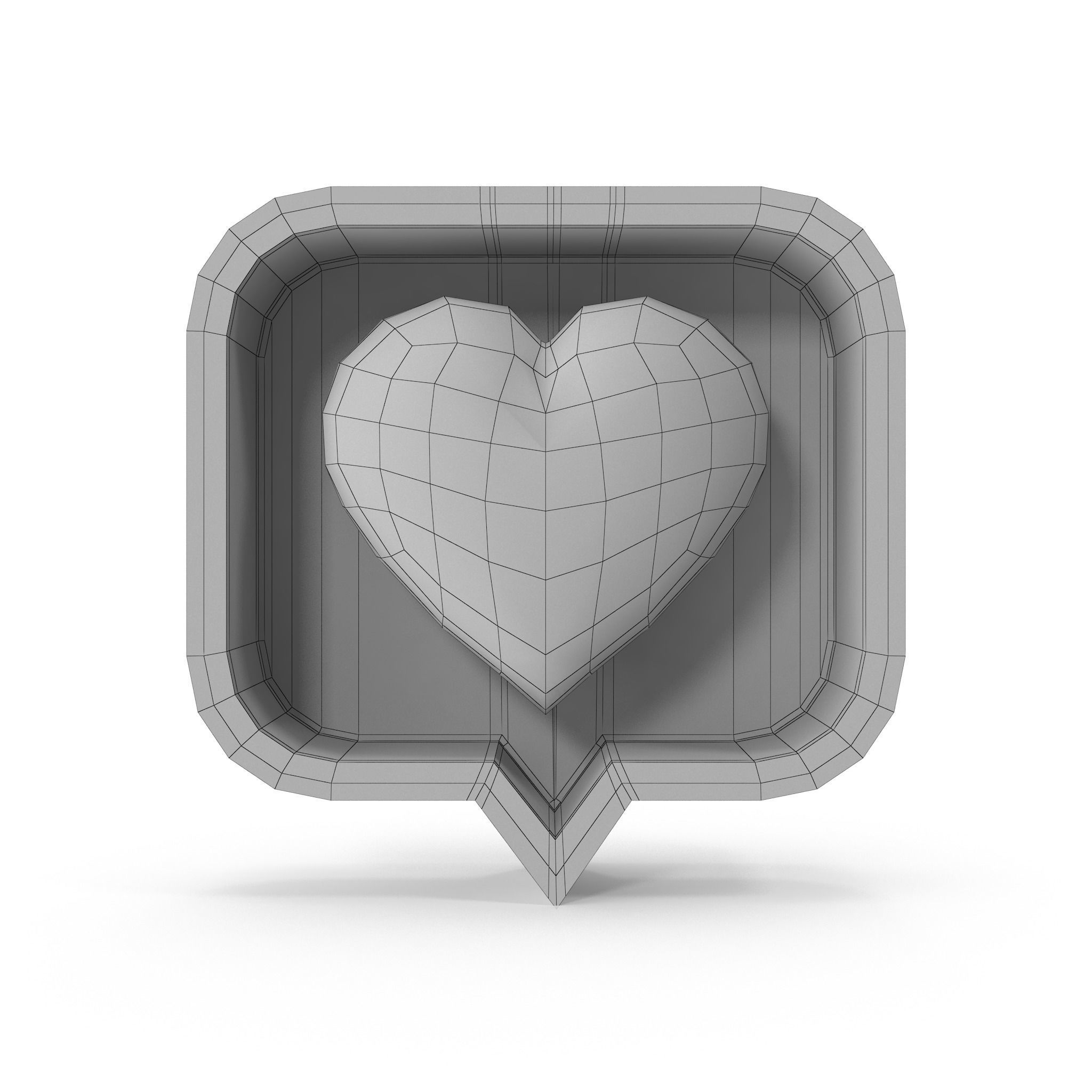 Like Heart Cartoon Low-poly 3D model_31