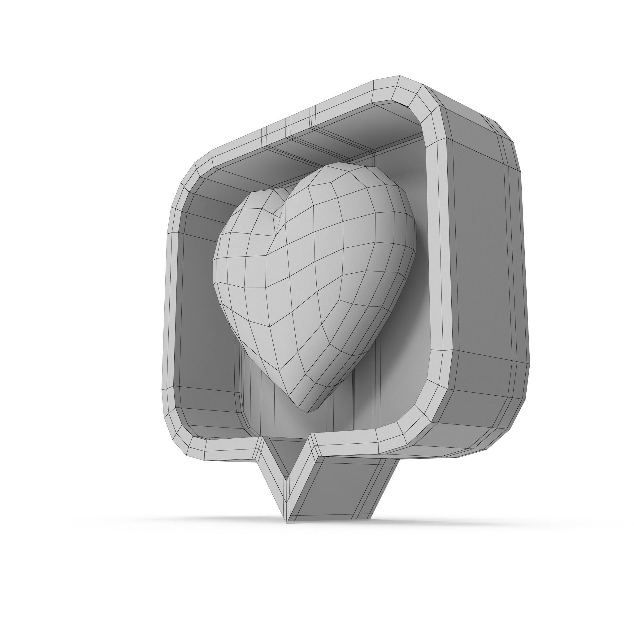 Like Heart Cartoon Low-poly 3D model_36