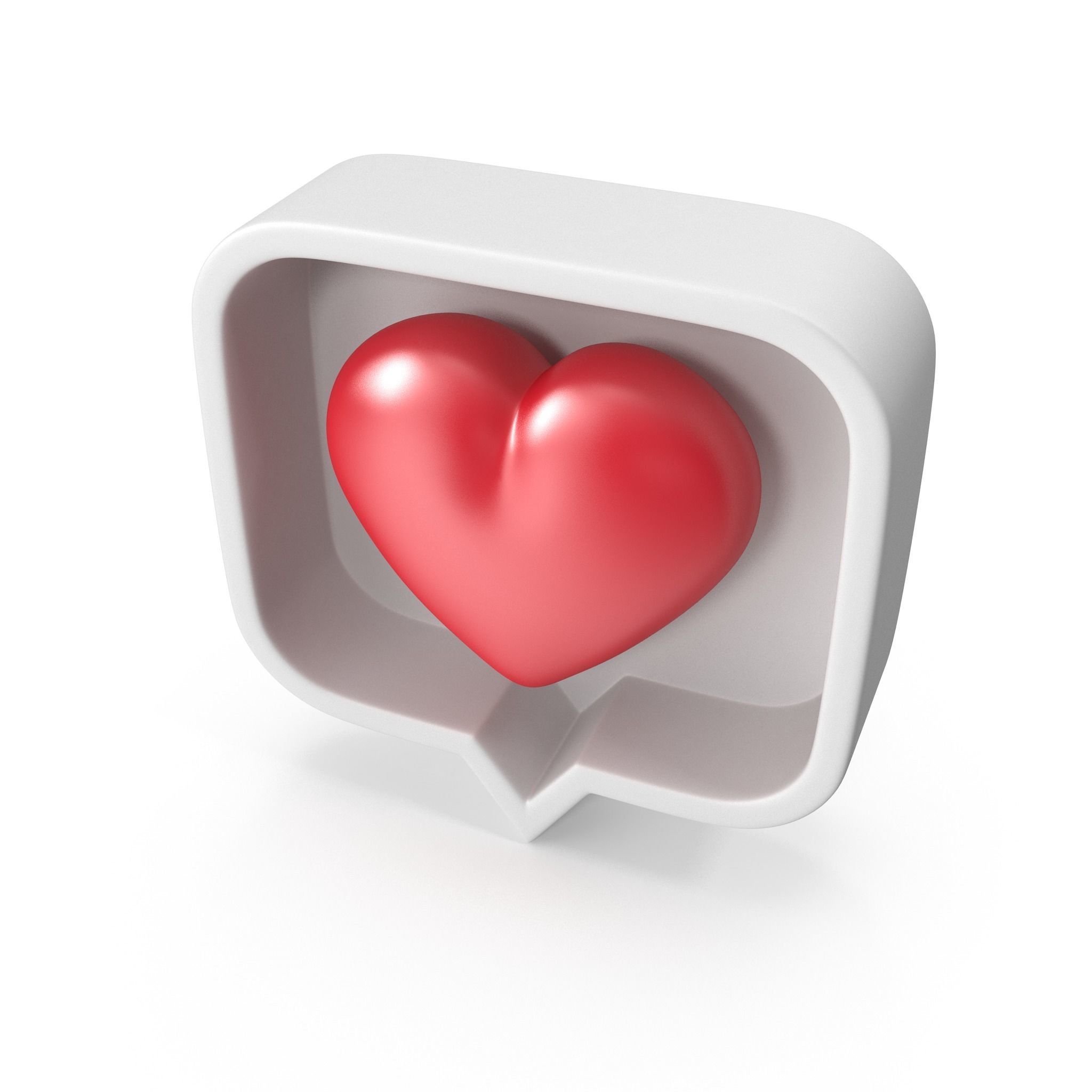 Like Heart Cartoon Low-poly 3D model_5