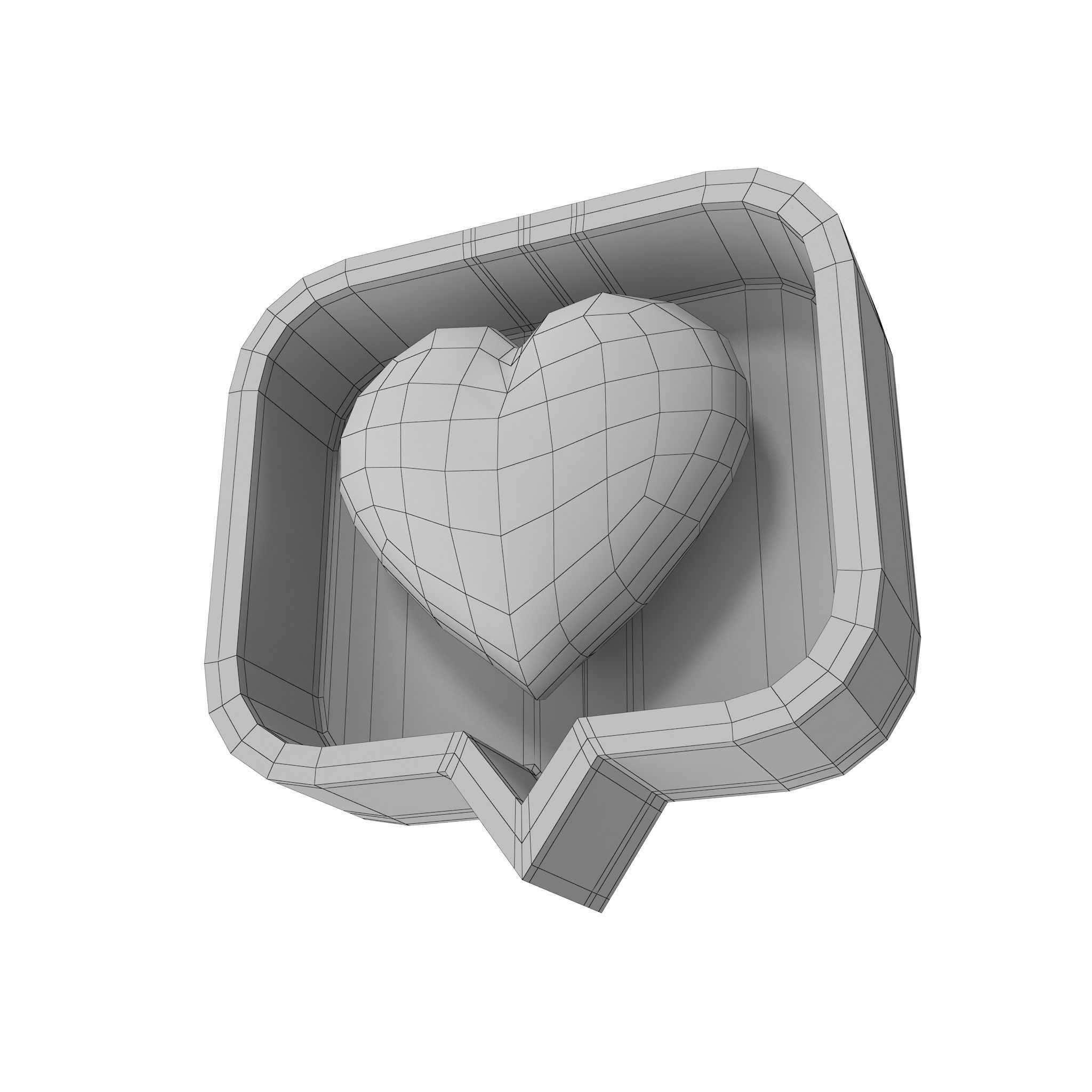 Like Heart Cartoon Low-poly 3D model_37
