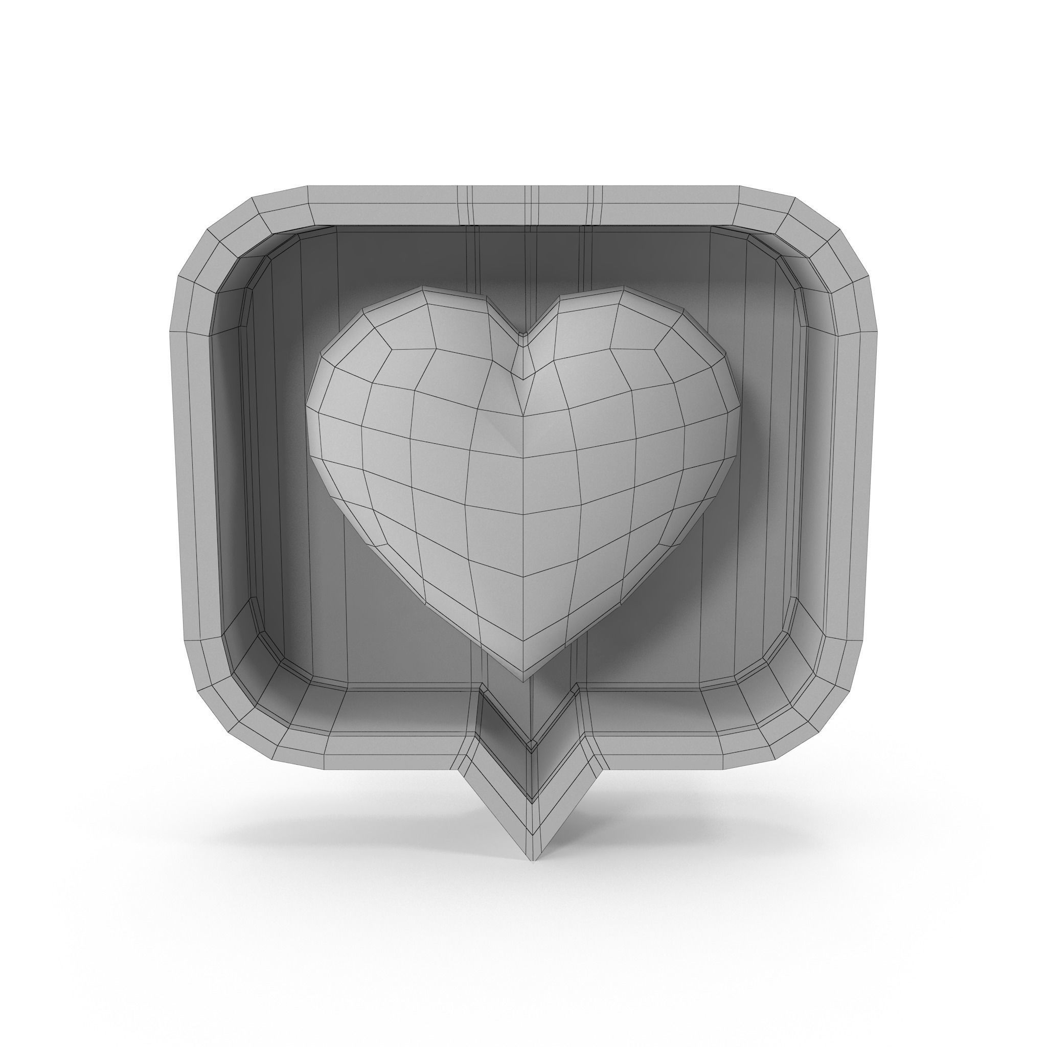 Like Heart Cartoon Low-poly 3D model_28