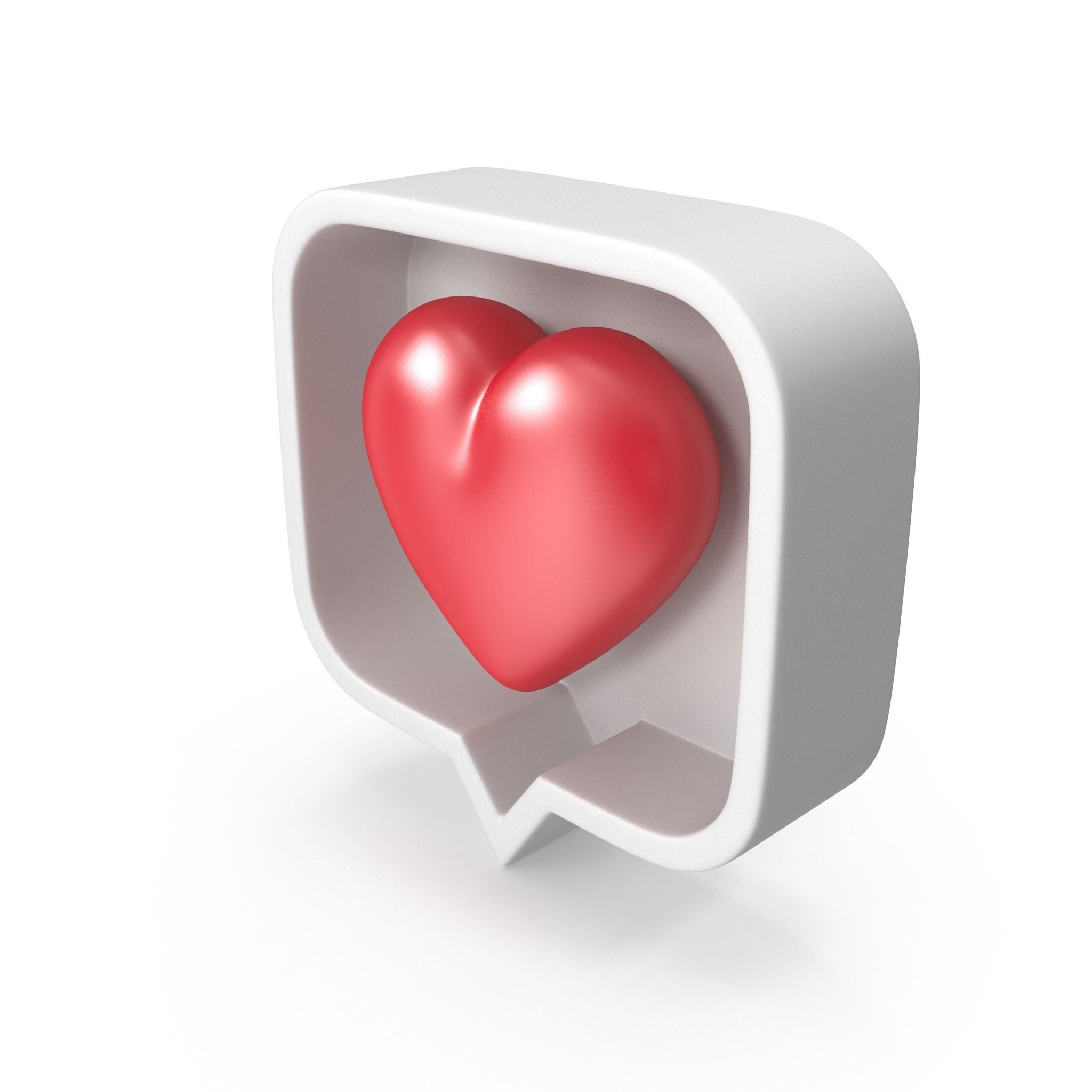 Like Heart Cartoon Low-poly 3D model_9