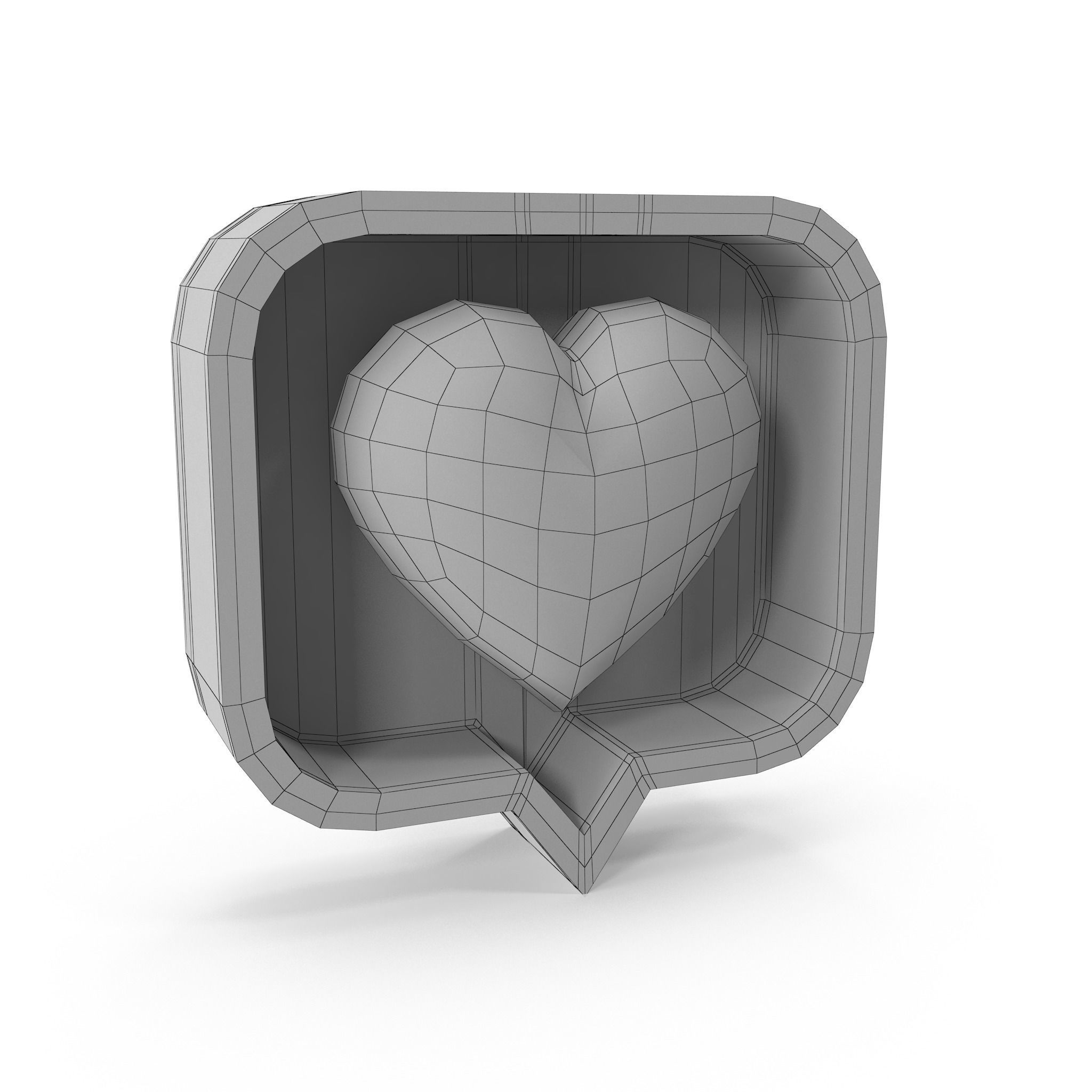 Like Heart Cartoon Low-poly 3D model_30