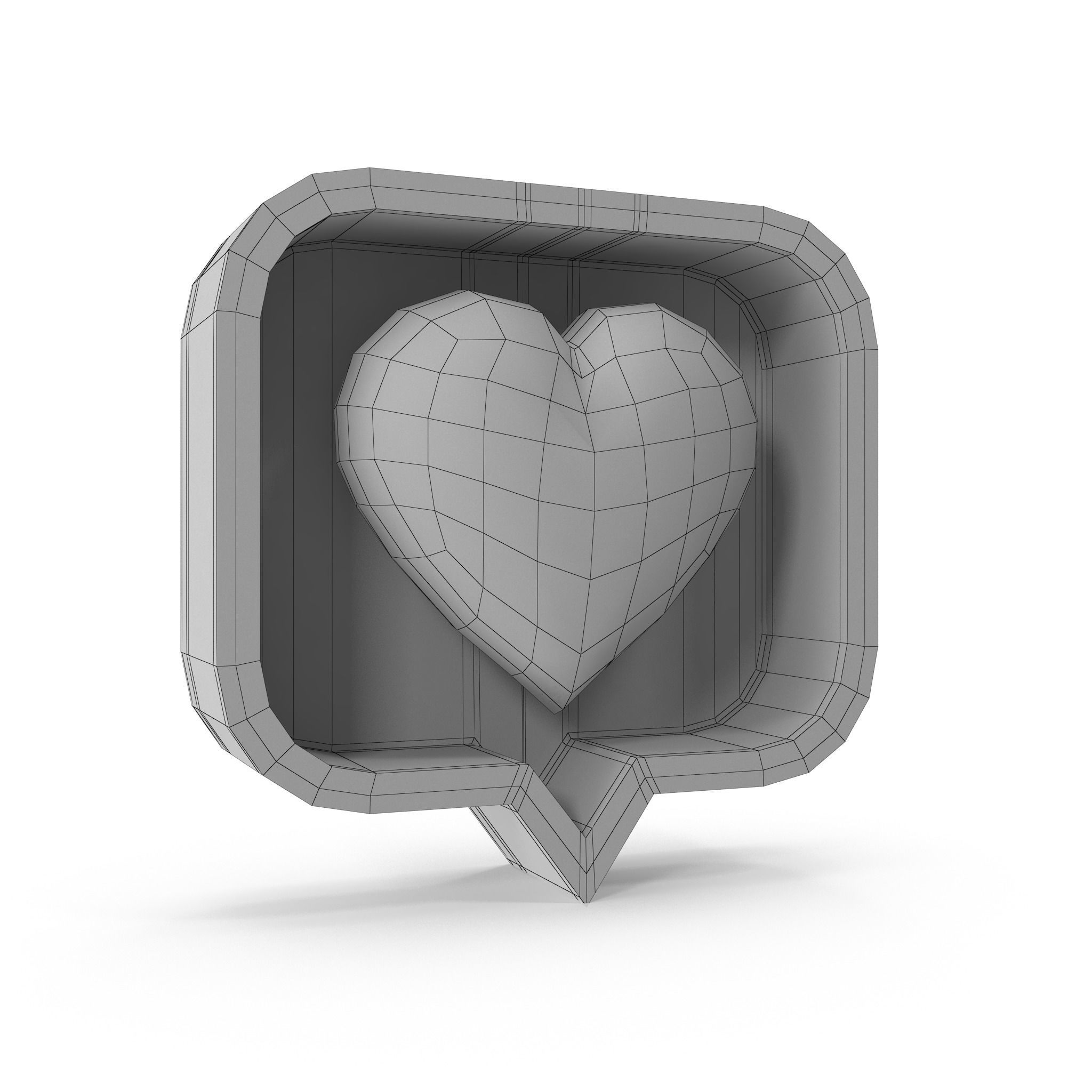 Like Heart Cartoon Low-poly 3D model_33