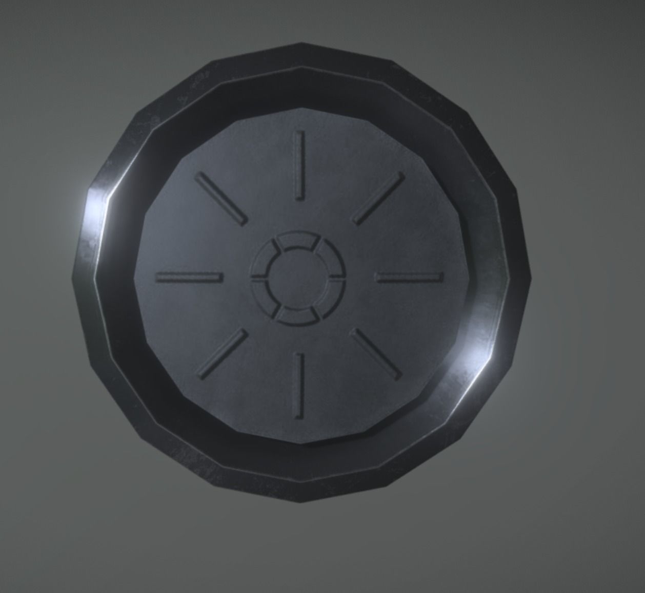 Led Torch Hand Lamp Black Steel AR VR PBR Low-poly 3D model_6