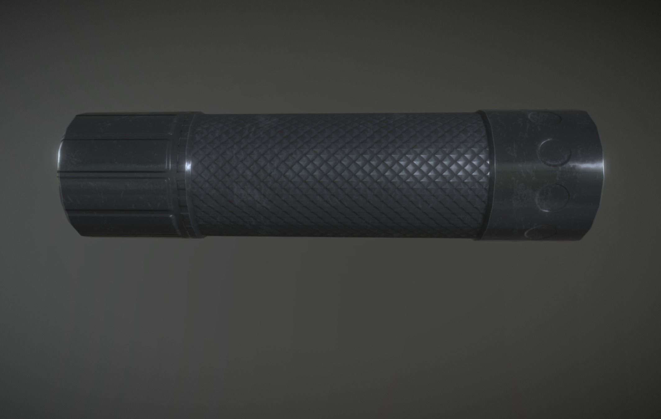 Led Torch Hand Lamp Black Steel AR VR PBR Low-poly 3D model_4