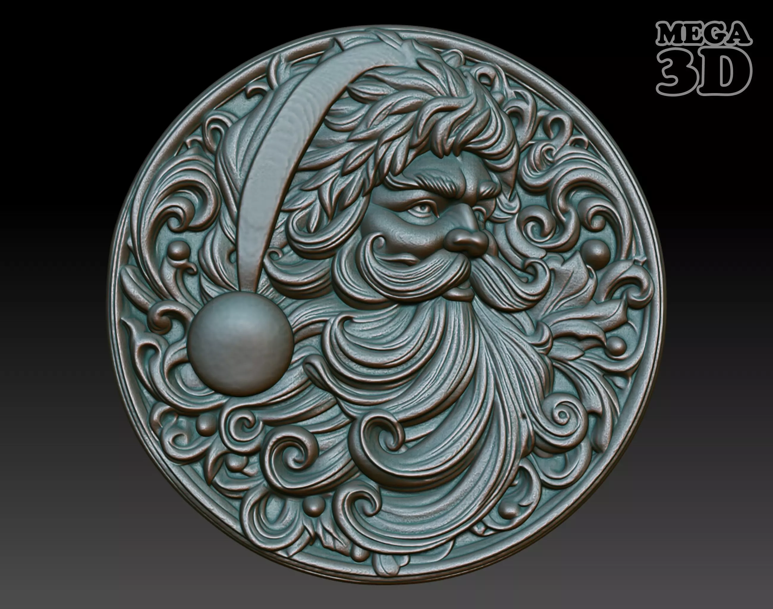 Santa Claus basrelief 06 240718 3D print model_0