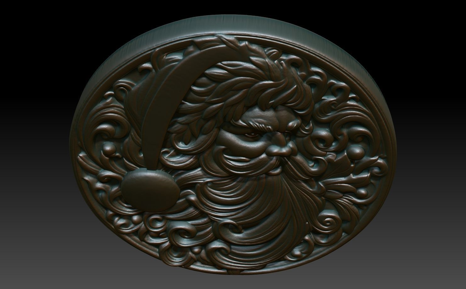 Santa Claus basrelief 06 240718 3D print model_3
