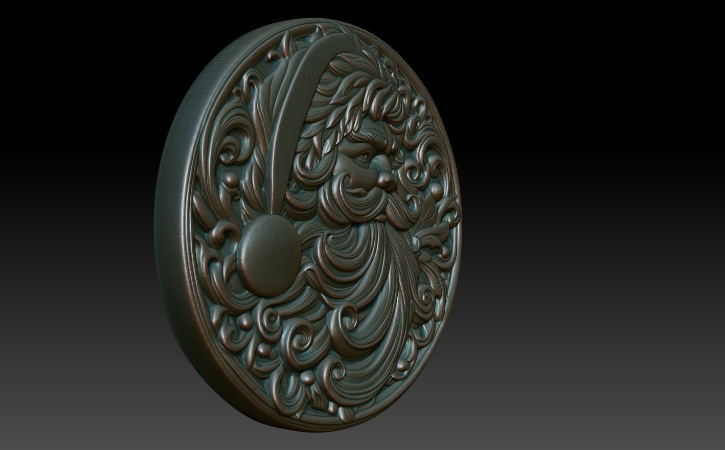 Santa Claus basrelief 06 240718 3D print model_2