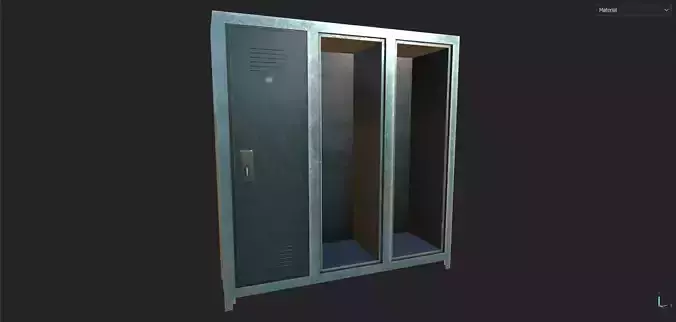 3D Locker Model High Poly With Textures And Hanger 