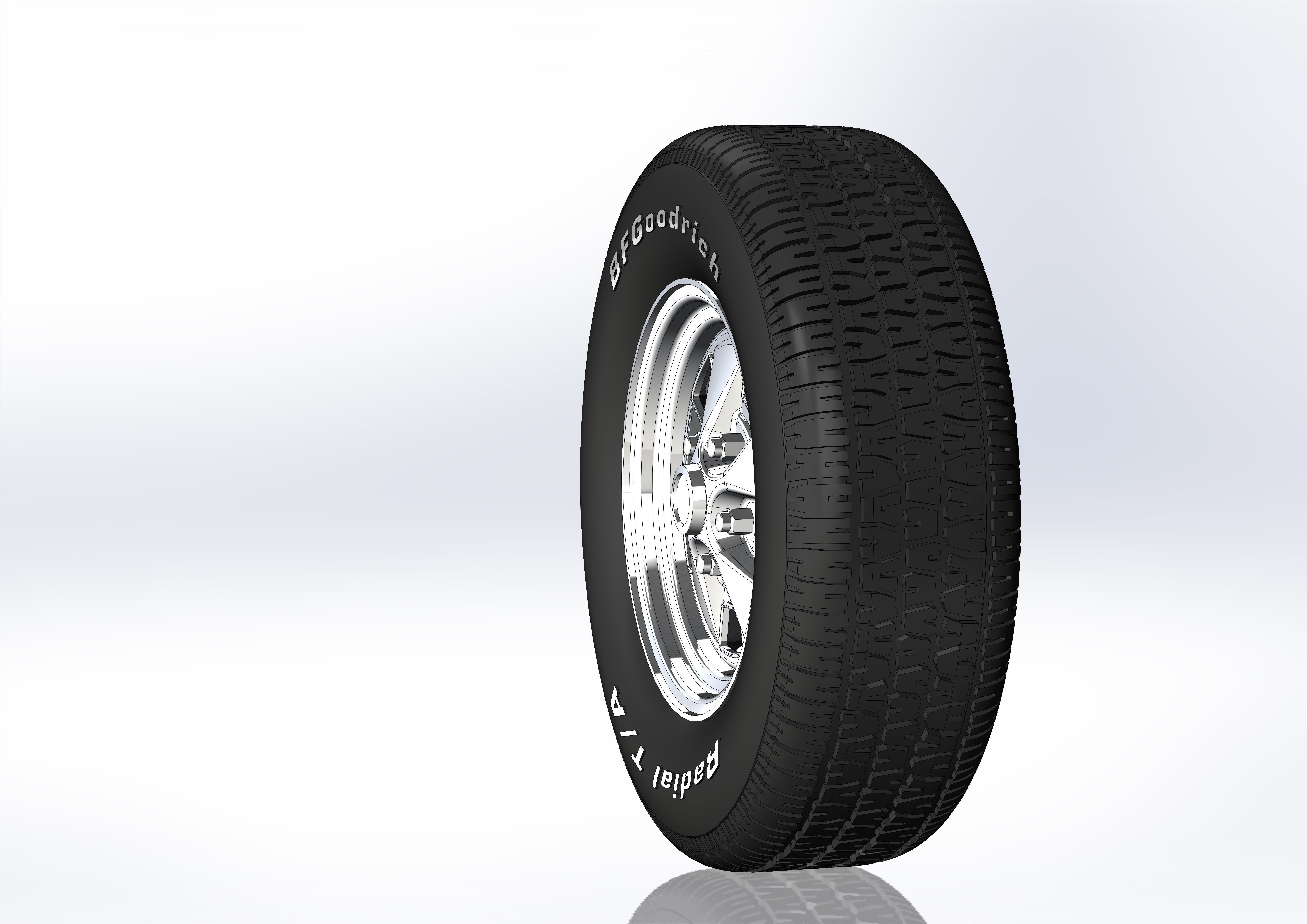 Wheels for scale model of Mercury 1969-70 3D print model_14