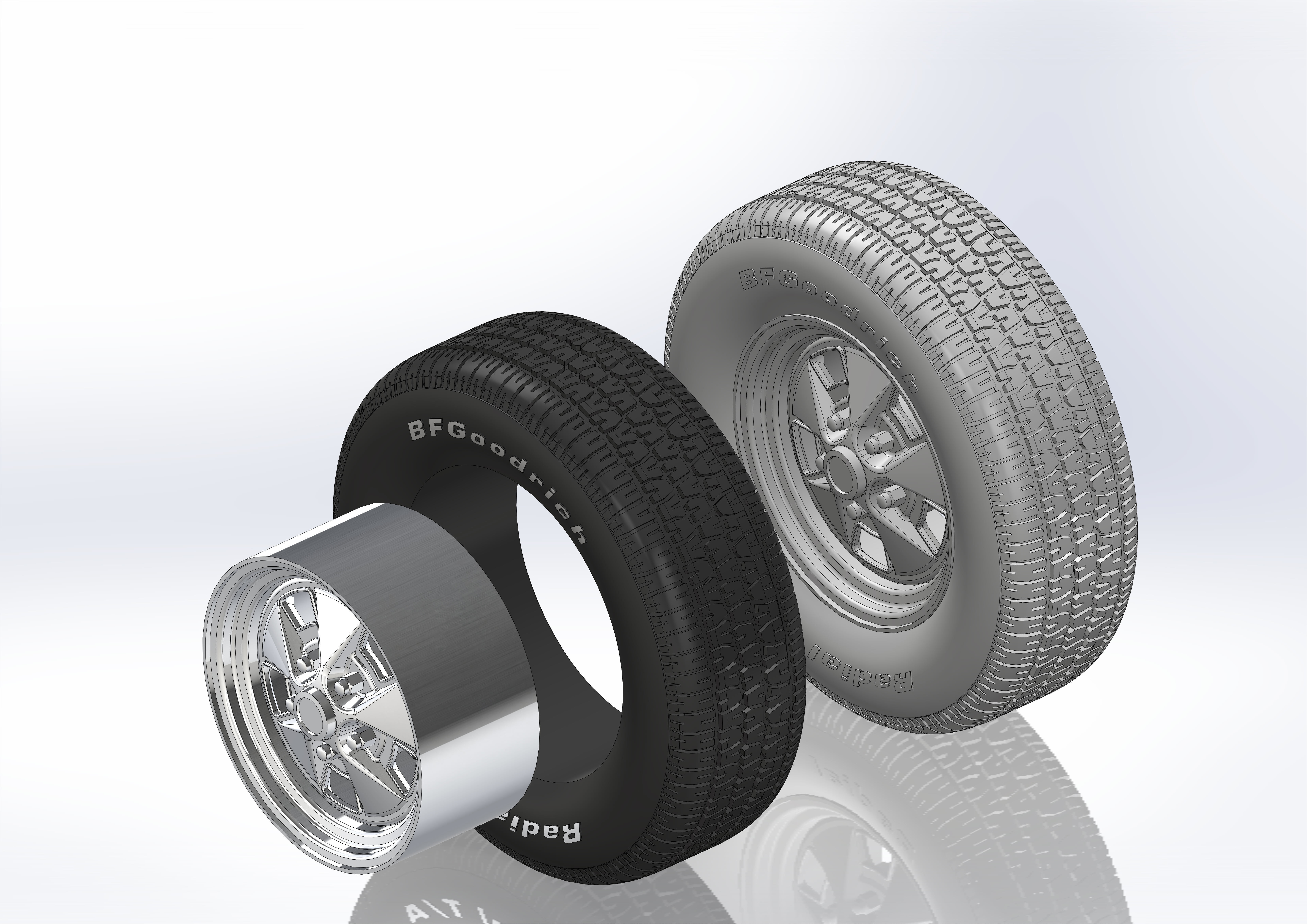 Wheels for scale model of Mercury 1969-70 3D print model_5