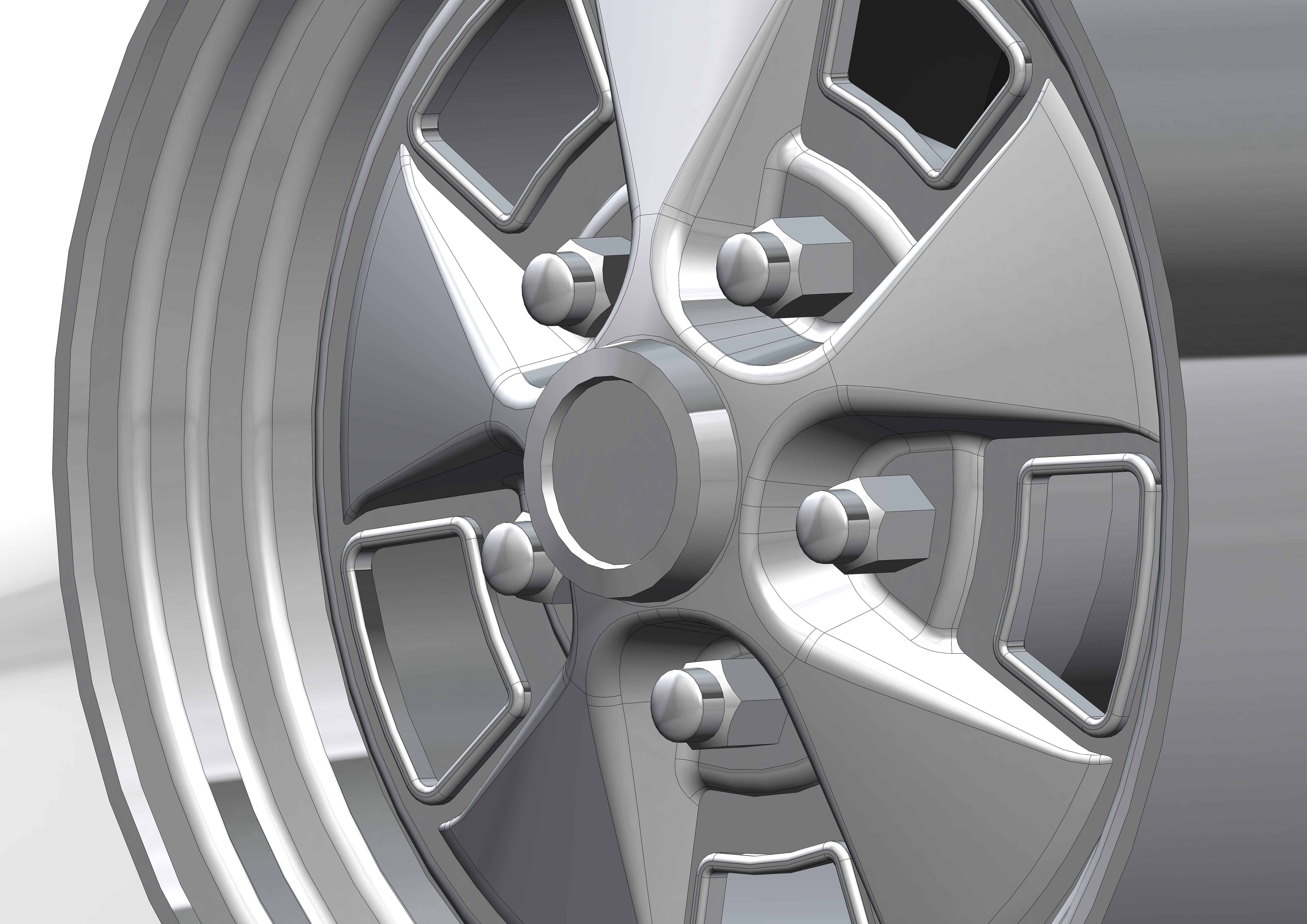 Wheels for scale model of Mercury 1969-70 3D print model_4