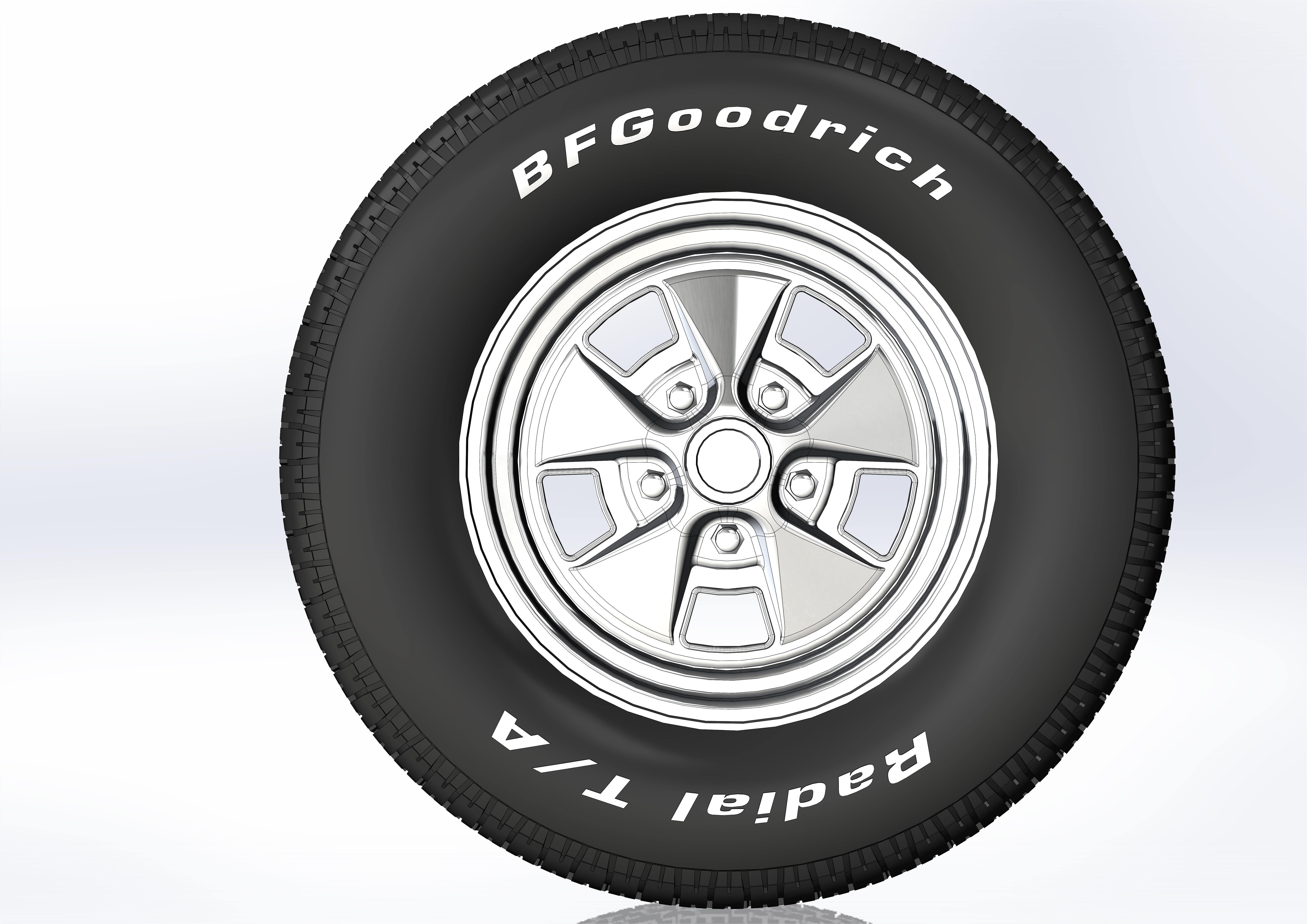 Wheels for scale model of Mercury 1969-70 3D print model_16