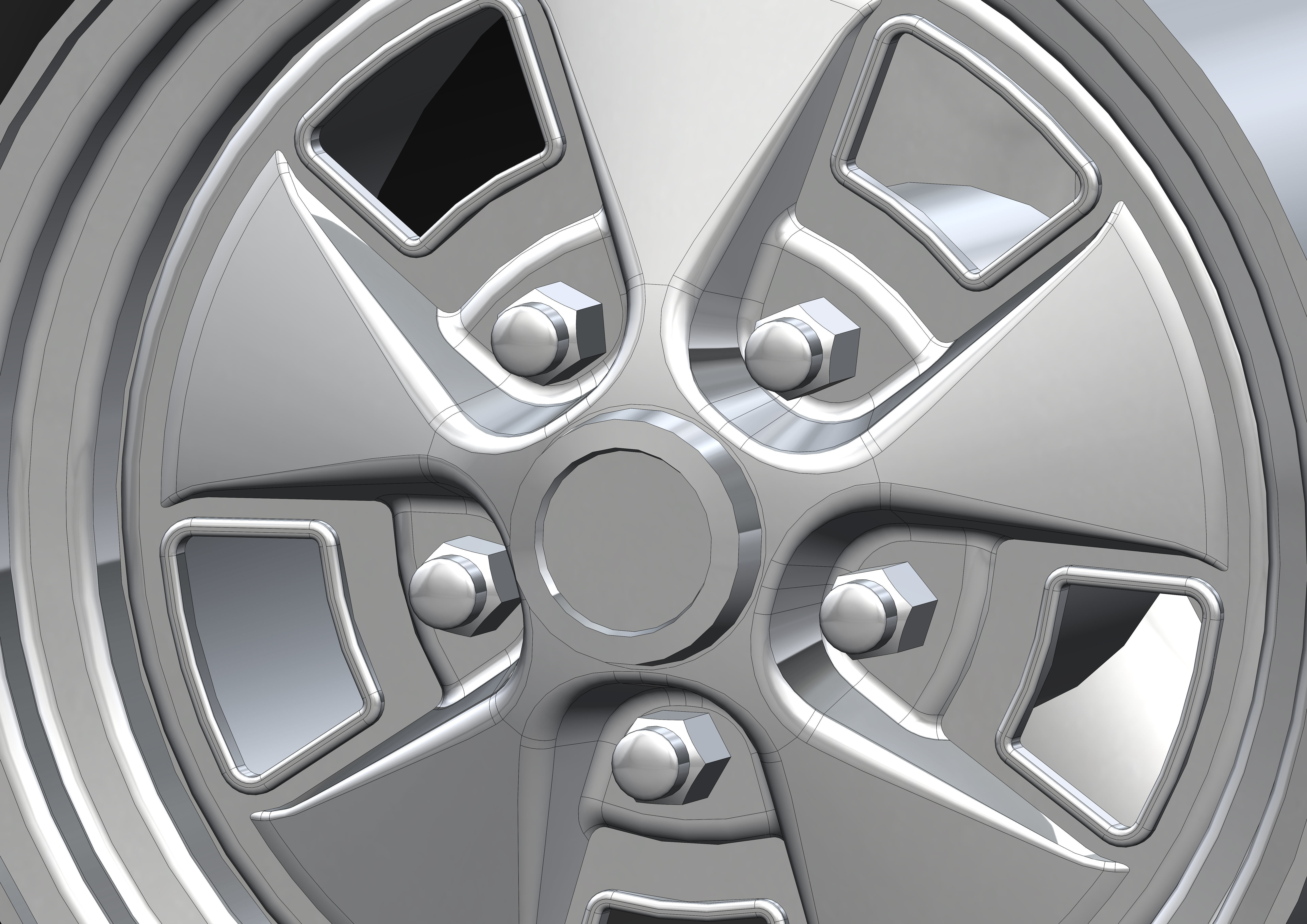 Wheels for scale model of Mercury 1969-70 3D print model_3