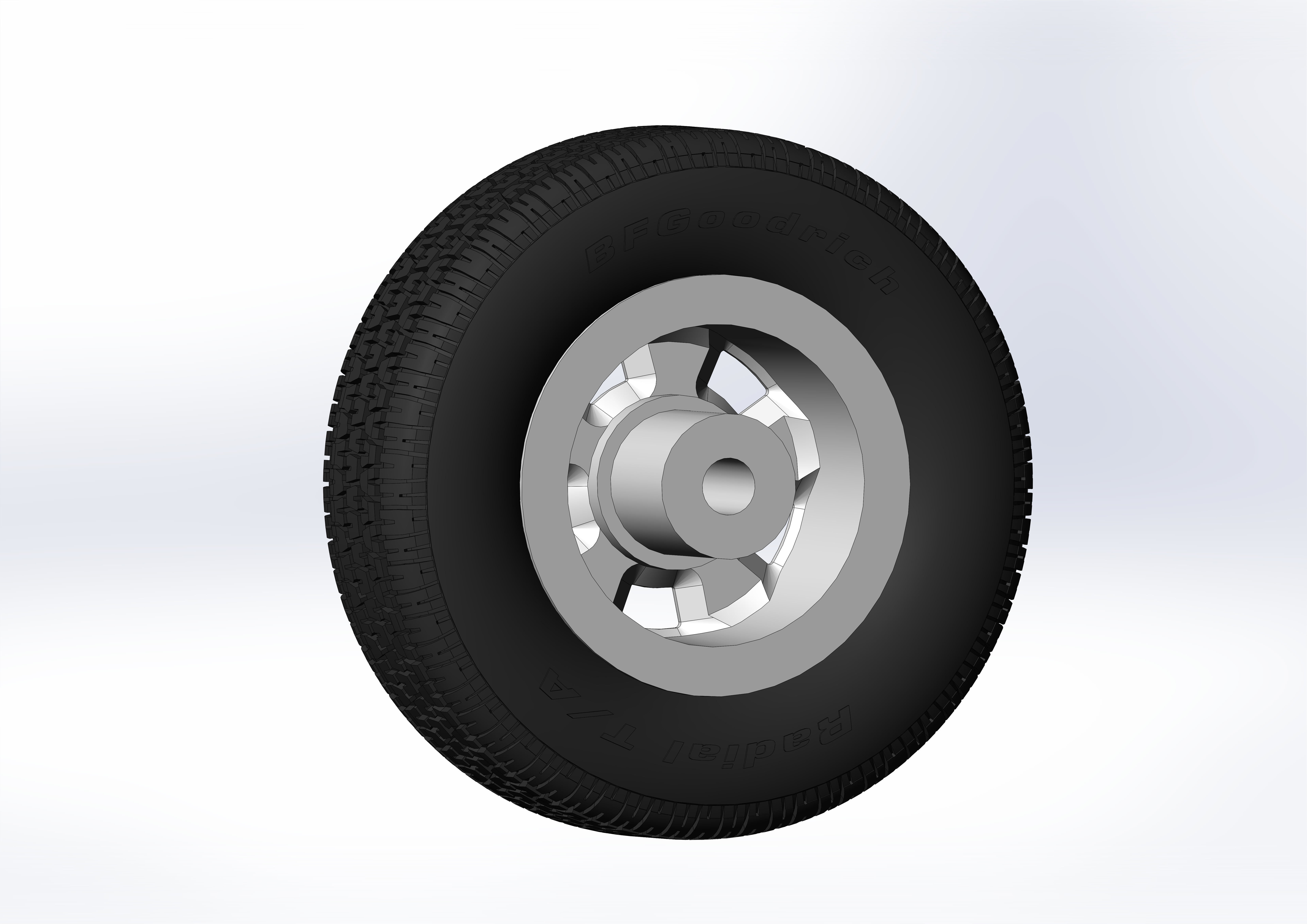 Wheels for scale model of Mercury 1969-70 3D print model_15