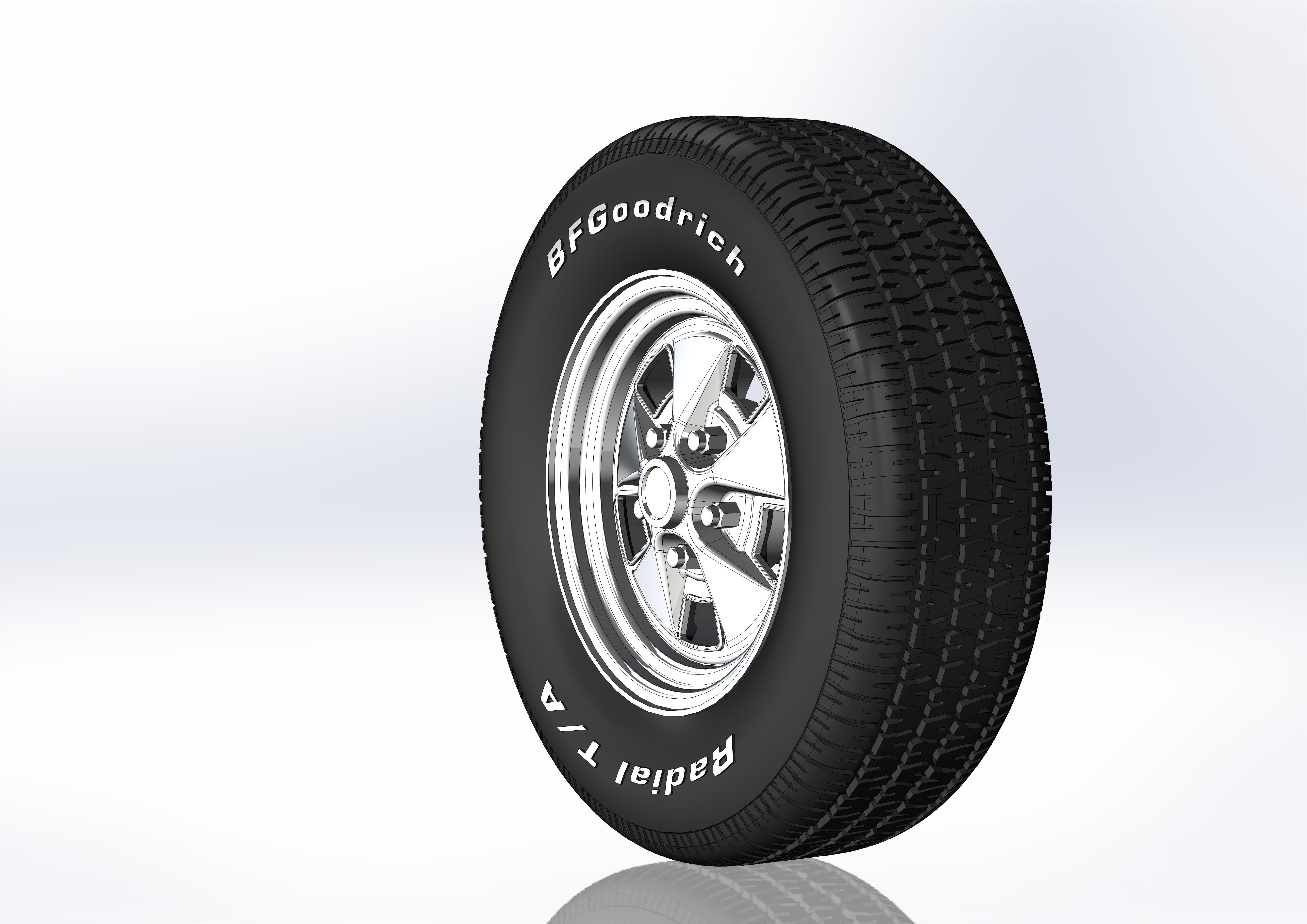 Wheels for scale model of Mercury 1969-70 3D print model_11