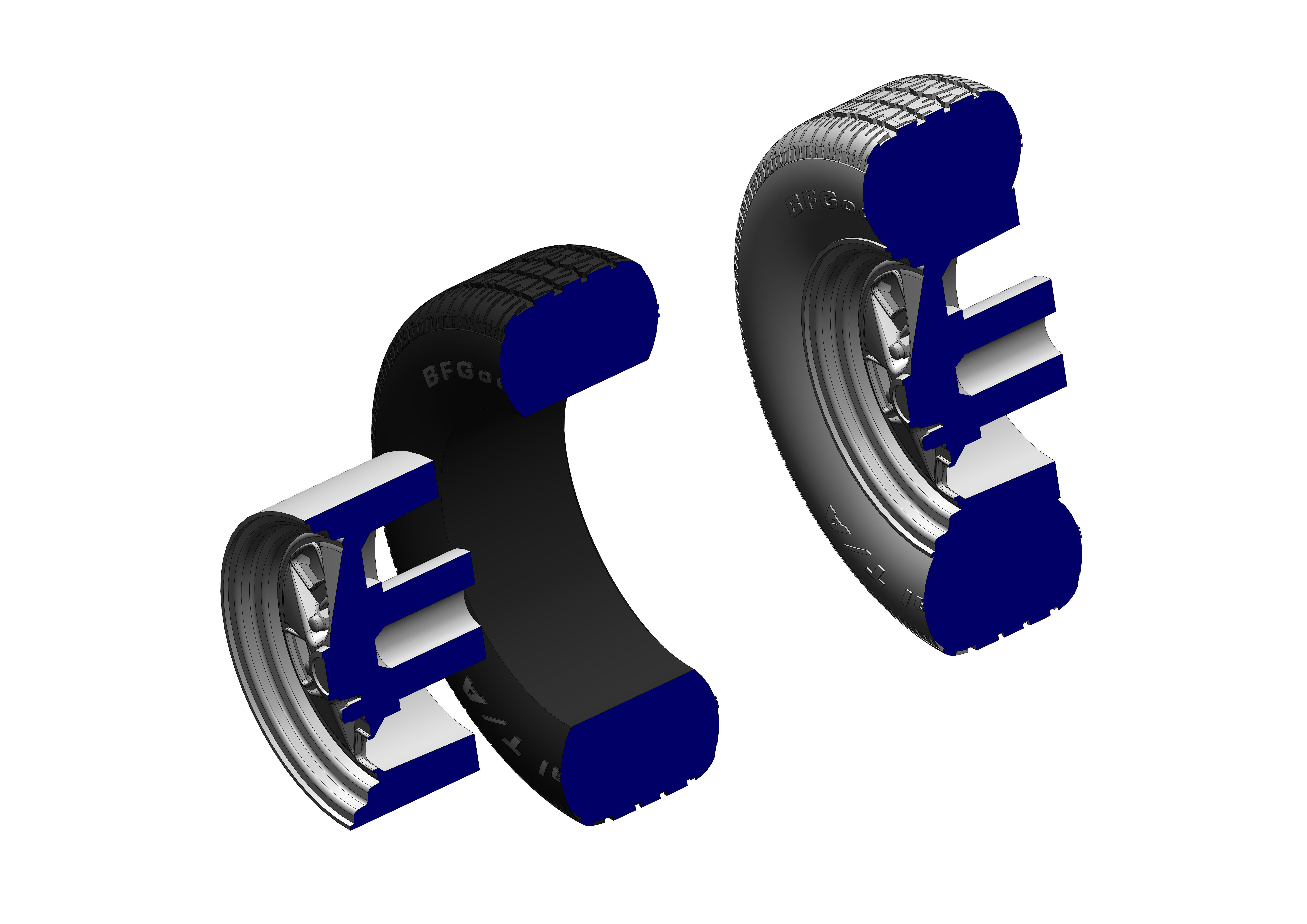 Wheels for scale model of Mercury 1969-70 3D print model_20