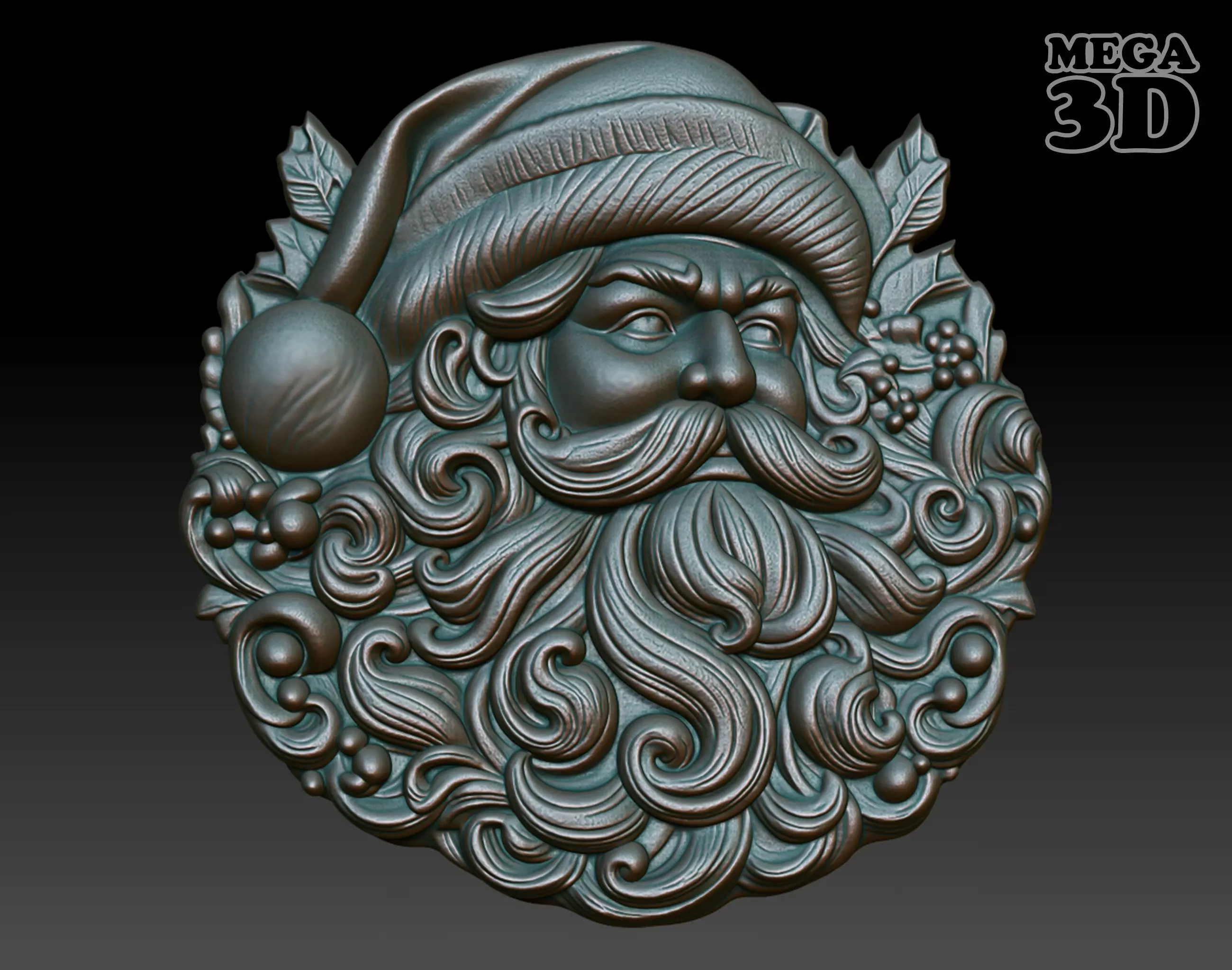 Santa Claus basrelief 03 240718 3D print model_0