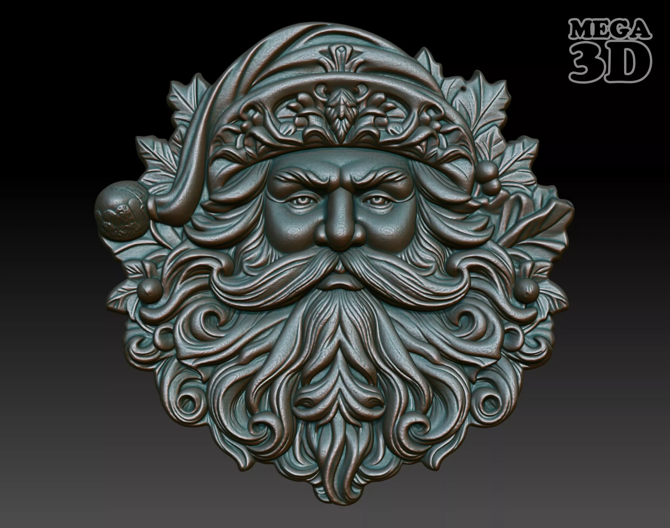 Santa Claus basrelief 02 240718 3D print model_0