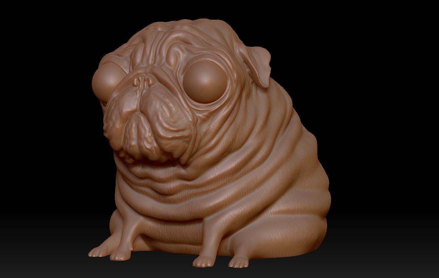 Pug Dog Cute Sculpture - Decor 3D print model_11