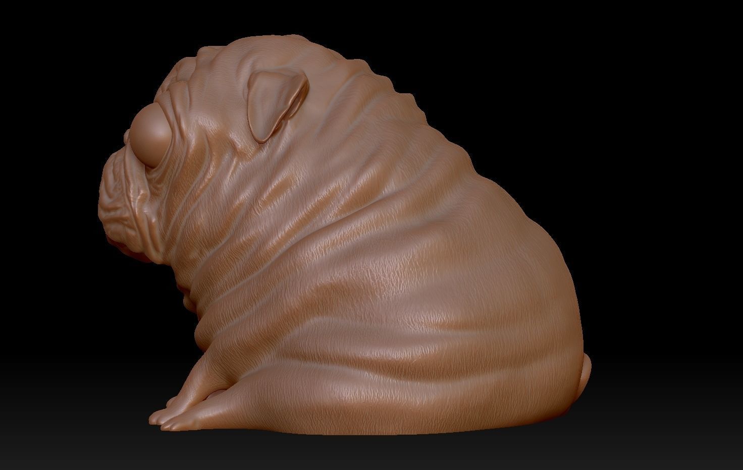 Pug Dog Cute Sculpture - Decor 3D print model_13
