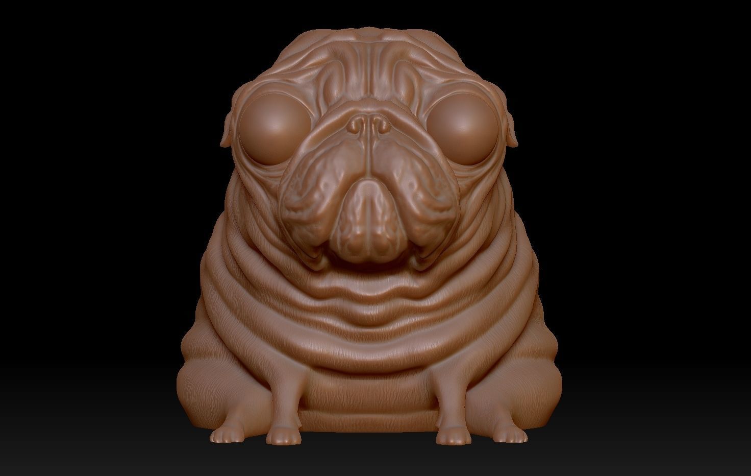 Pug Dog Cute Sculpture - Decor 3D print model_10