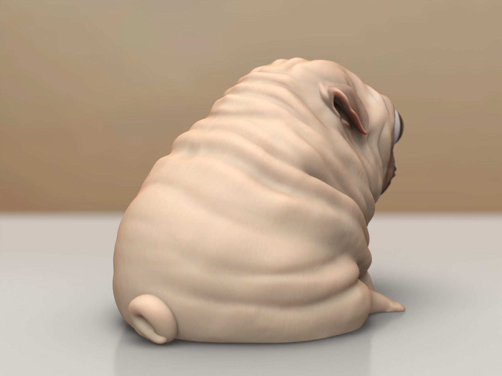 Pug Dog Cute Sculpture - Decor 3D print model_5