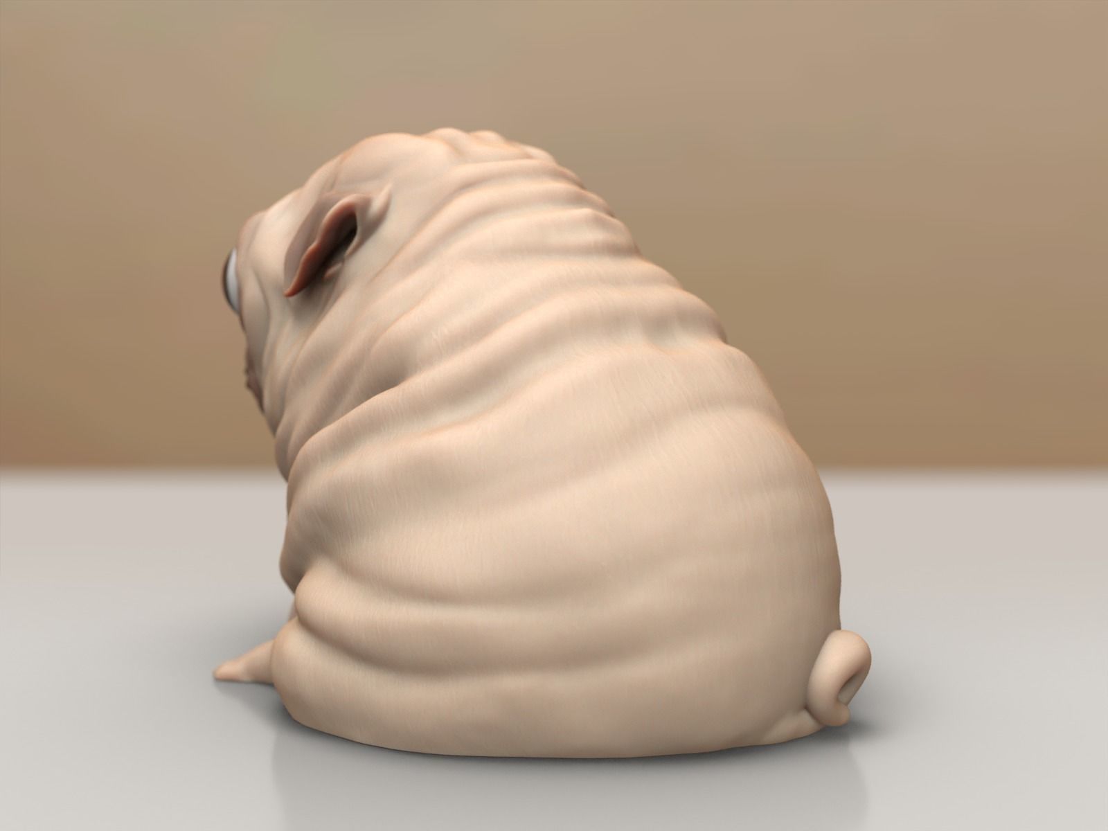 Pug Dog Cute Sculpture - Decor 3D print model_7