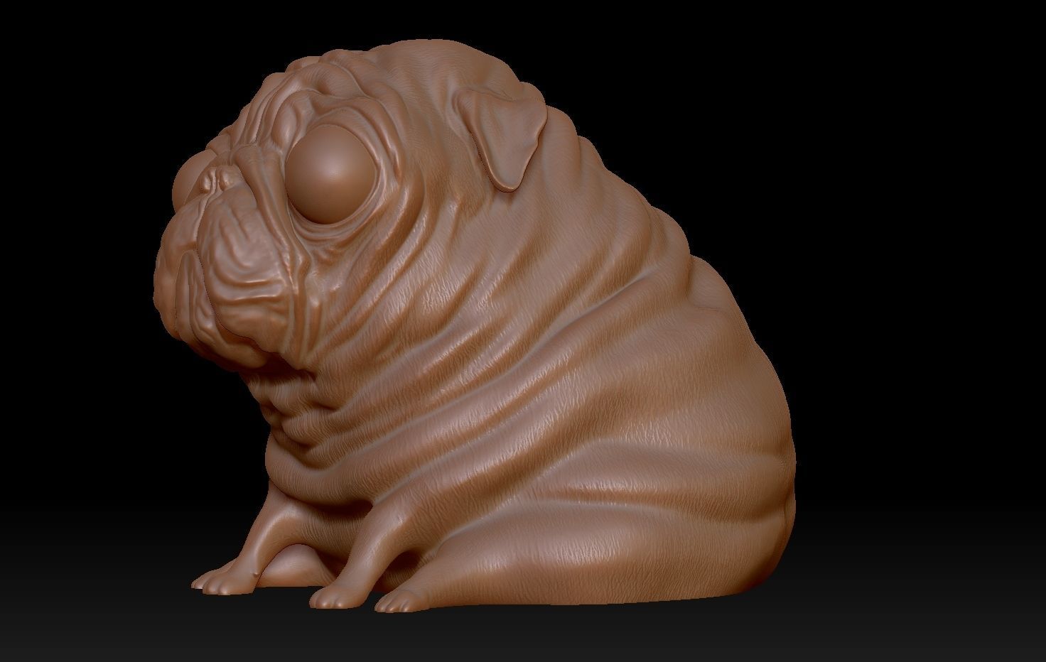 Pug Dog Cute Sculpture - Decor 3D print model_12