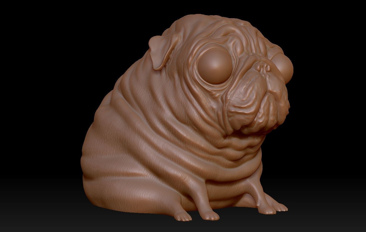Pug Dog Cute Sculpture - Decor 3D print model_18