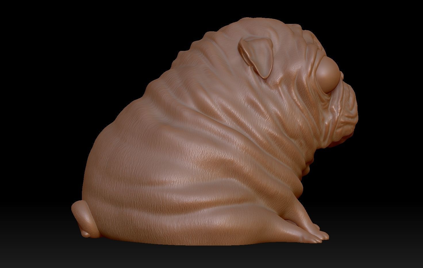 Pug Dog Cute Sculpture - Decor 3D print model_17