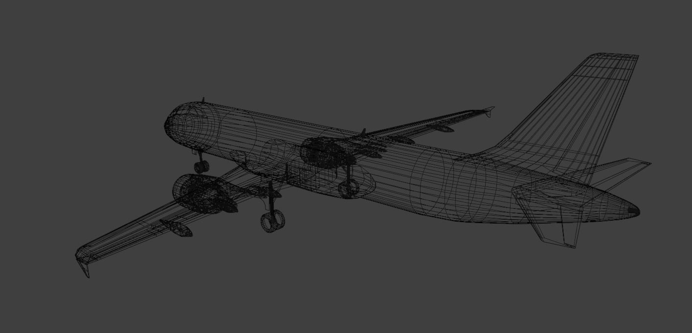 US Airways 1549 Hudson sully airbus a320-214 low poly Low-poly 3D model_9