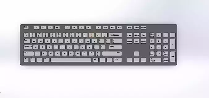 Computer keyboard 3d model in engineering  3D print model